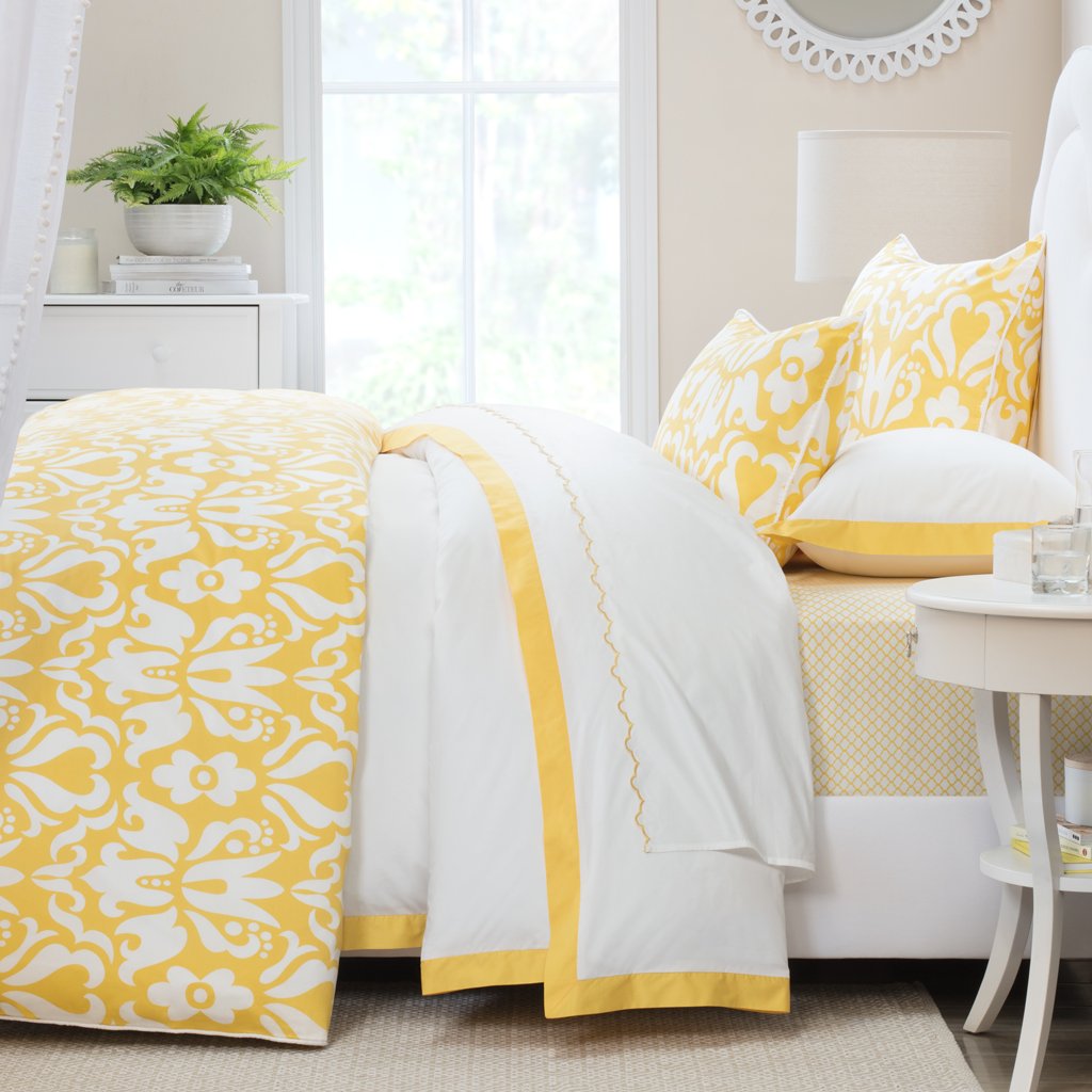 Yellow Linden Border Duvet Cover