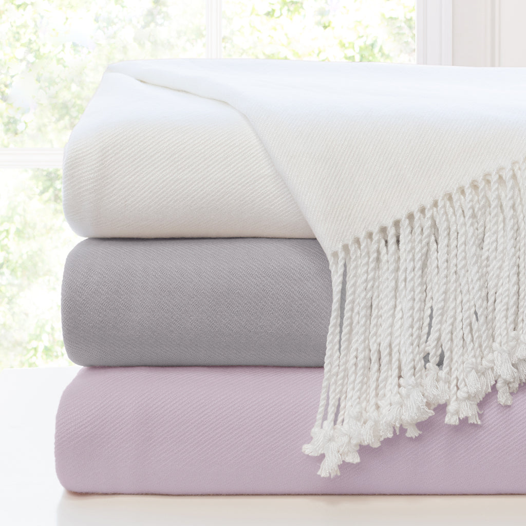 The Lilac Fringed Throw Blanket