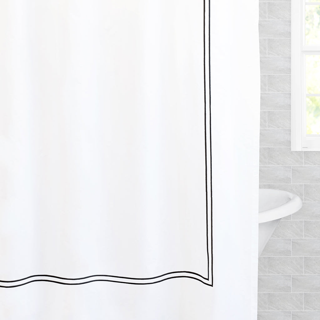 The Lines Embroidered Shower Curtain