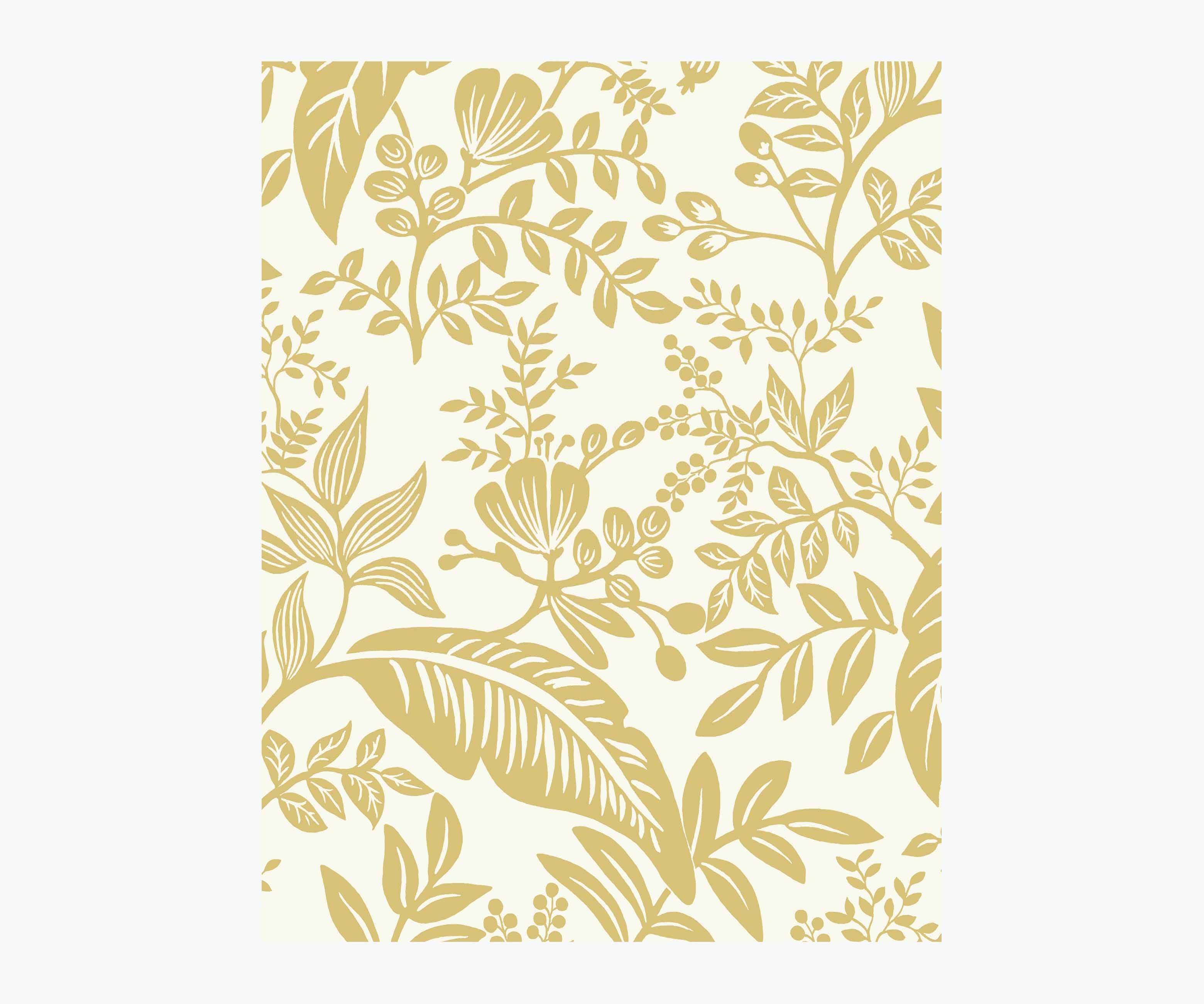 Canopy Wallpaper Sample - Metallic Gold & White