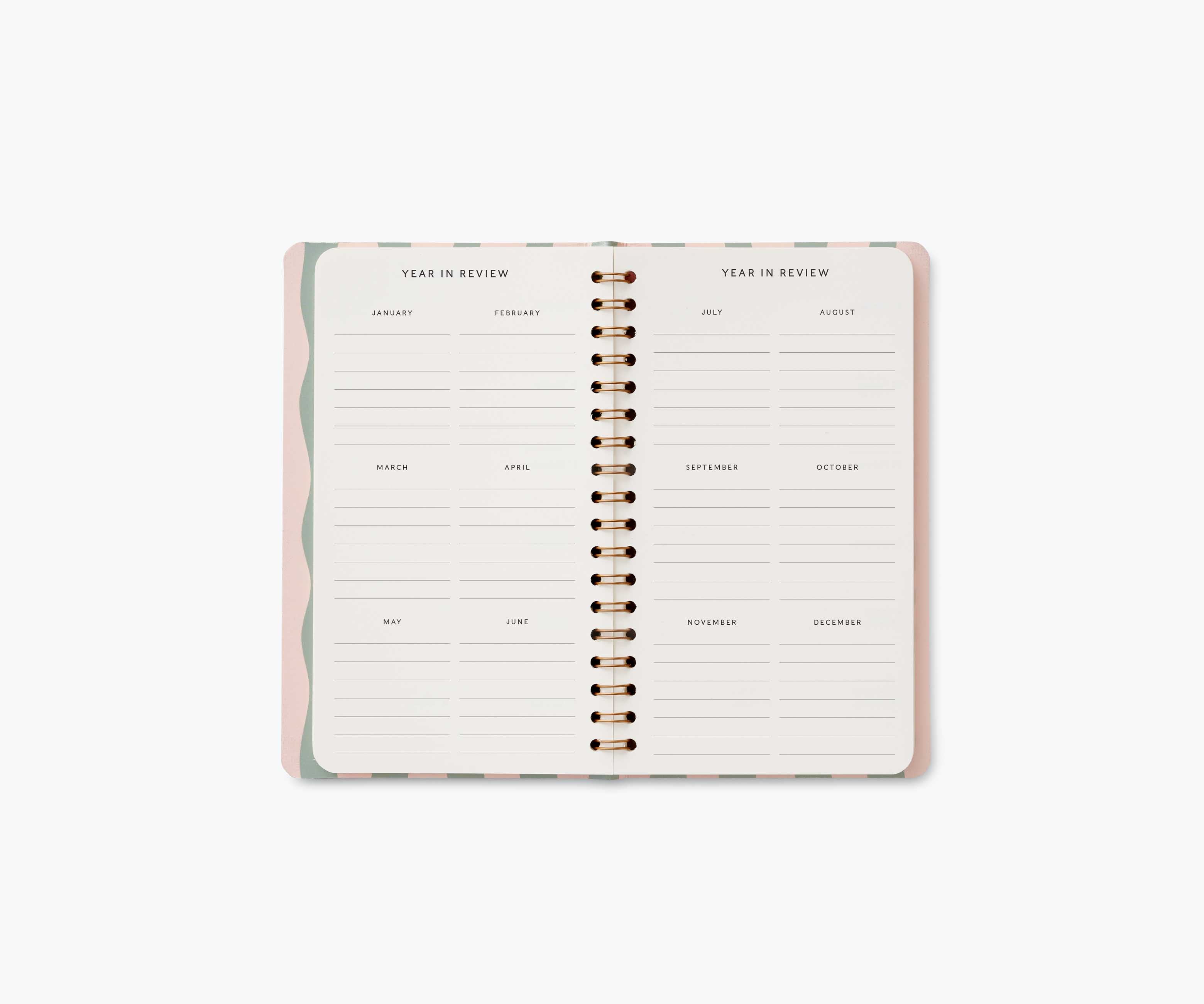 2025 12-Month Spiral Pocket Planner - Roses