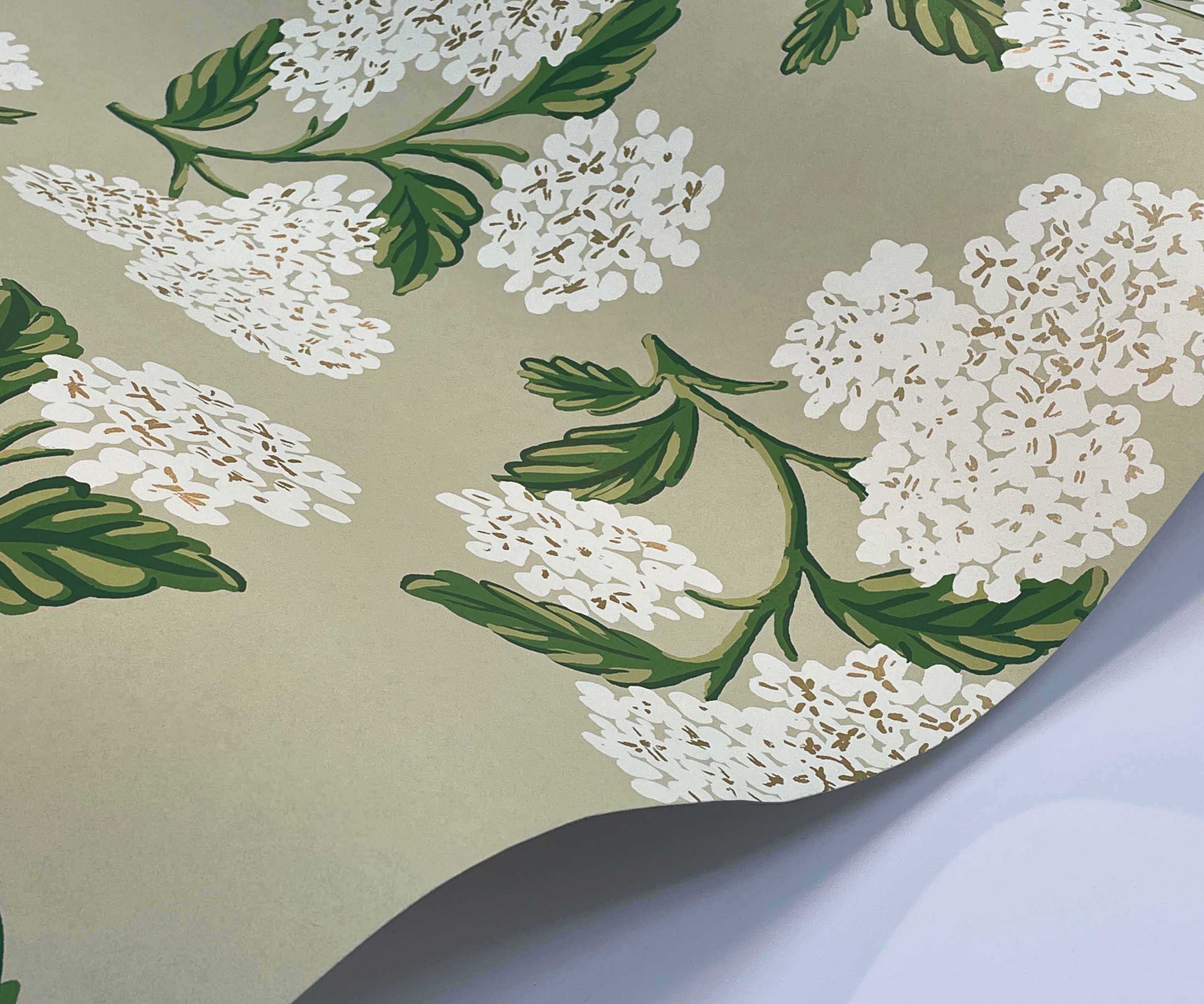 Hydrangea Wallpaper Sample - Linen