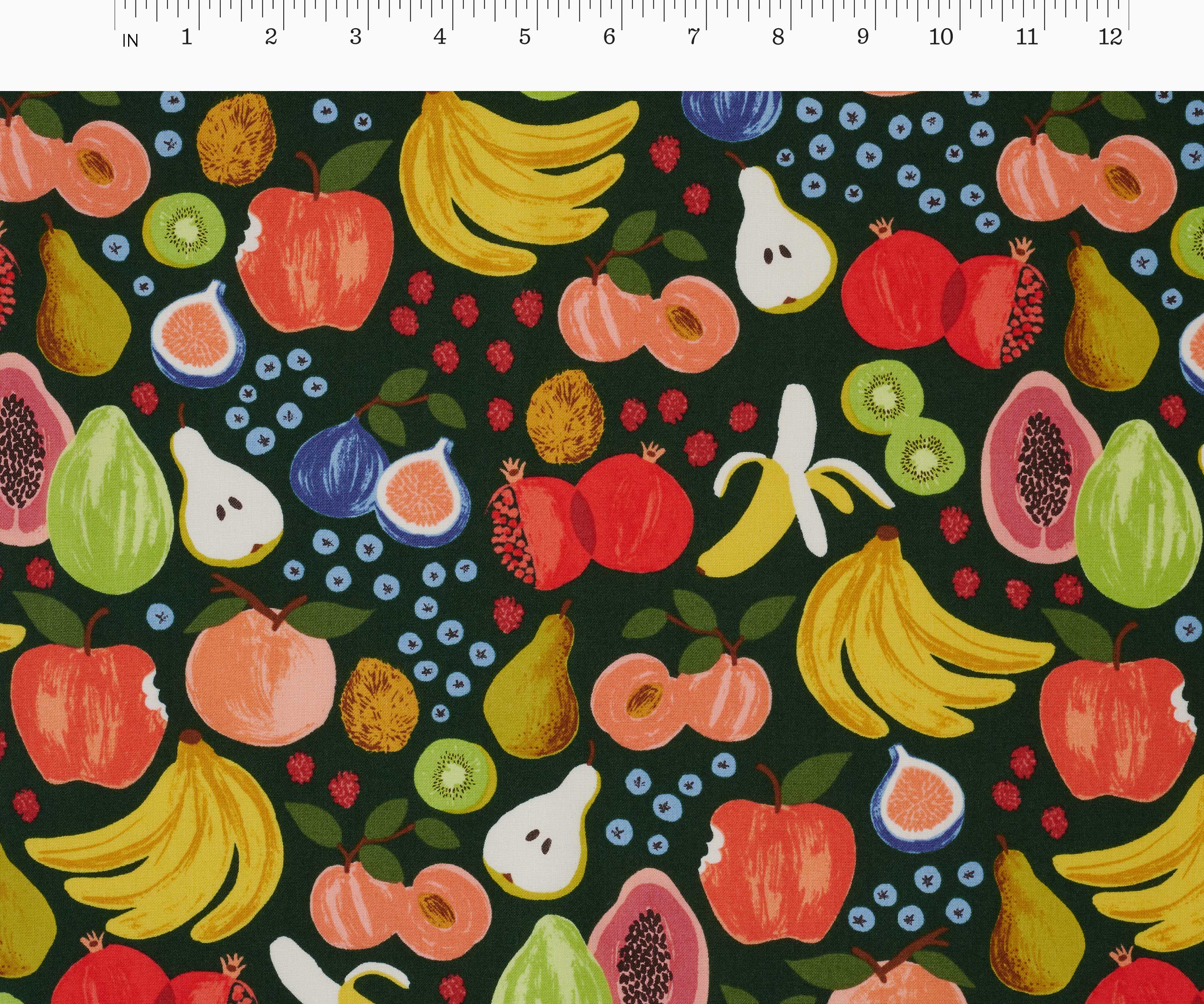 Fruit Stand Cotton Fabric - Hunter