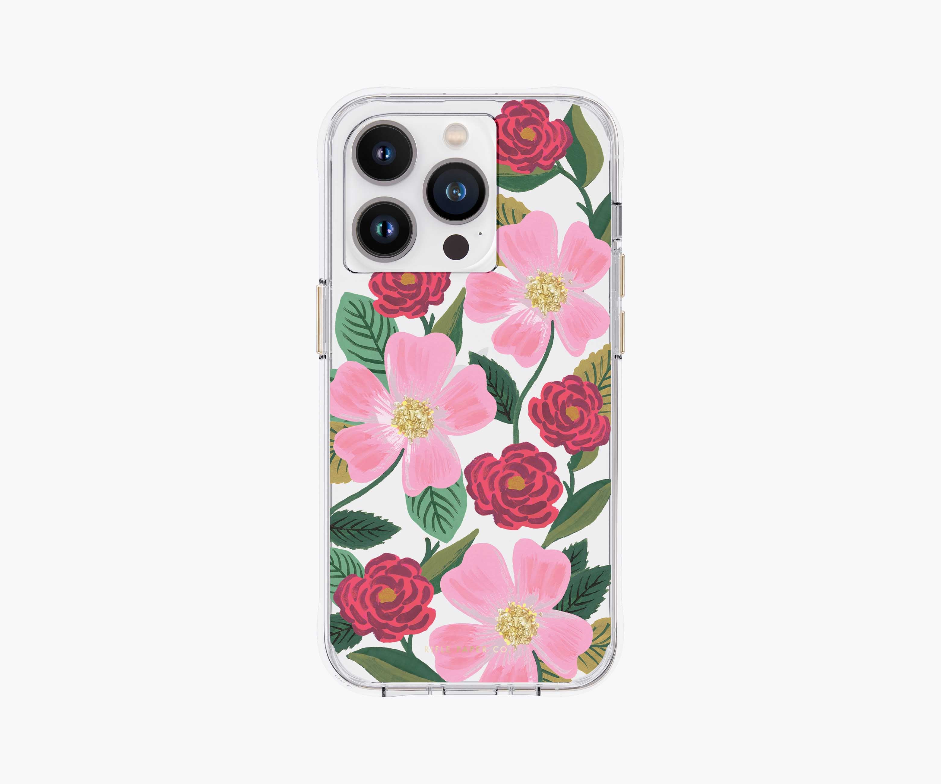 iPhone 14 Pro Case - Clear Rose Garden