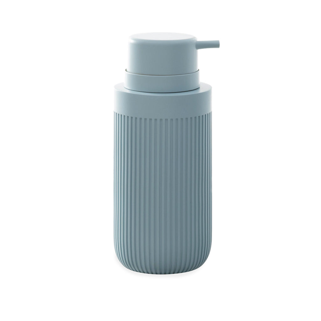 Modern Ribbed Blue Bath Accessories, Soap/Lotion Pump