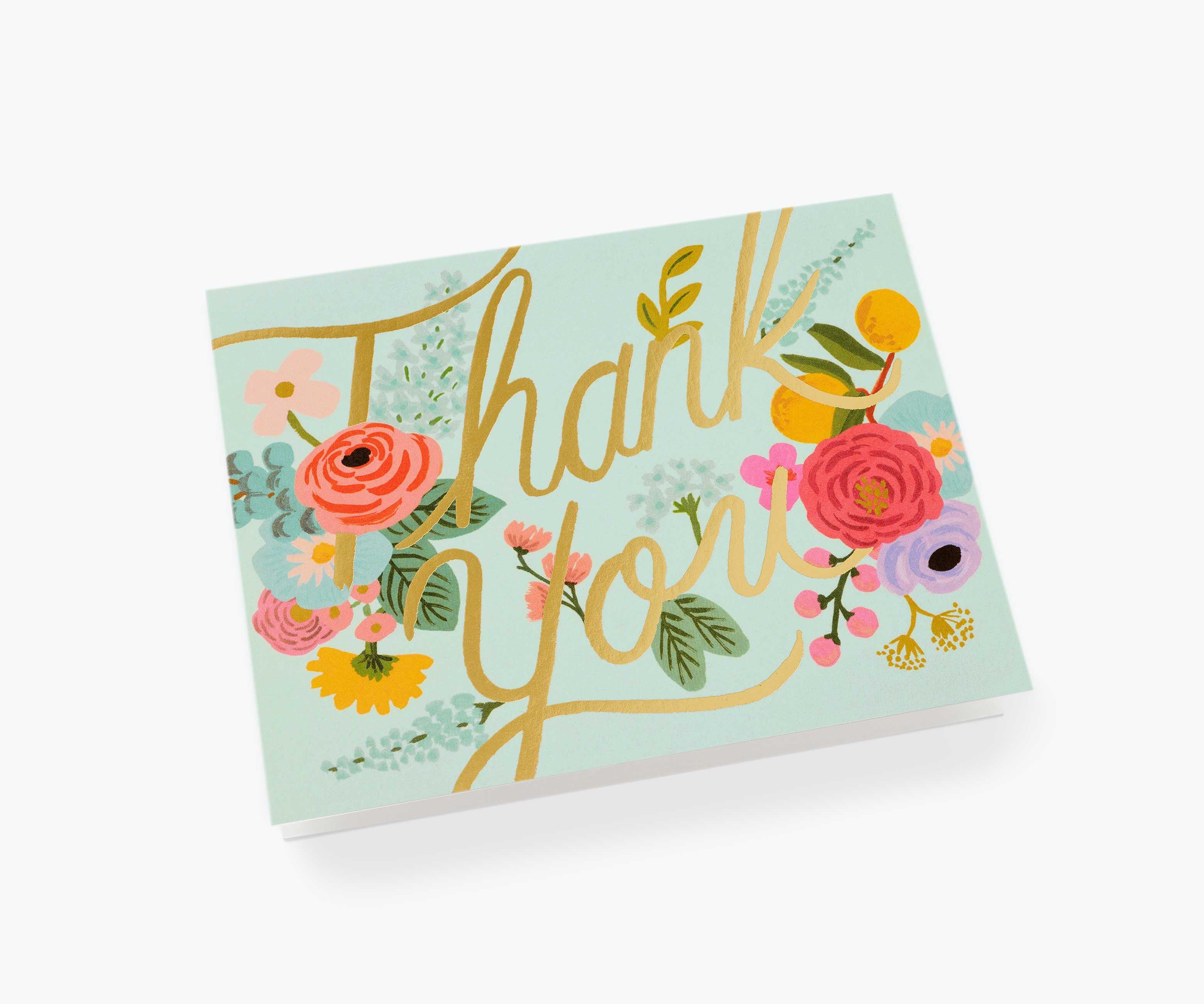 Mint Garden Thank You Greeting Card