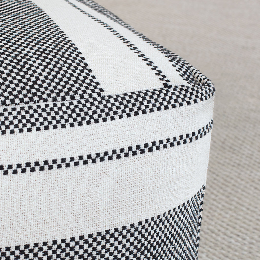 The Woven Multi Stripe Pouf