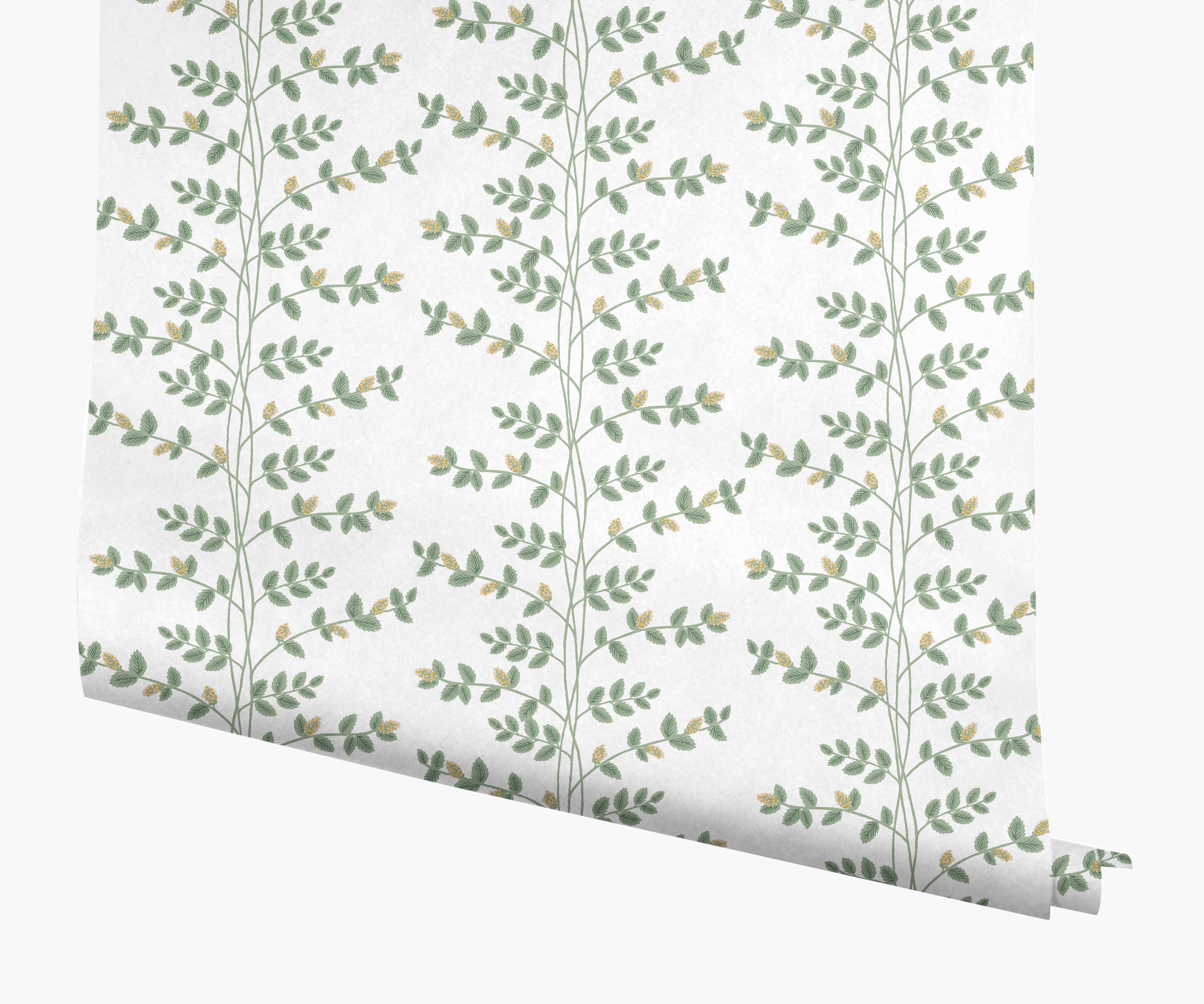 Climbing Vines Wallpaper - White & Metallic Gold