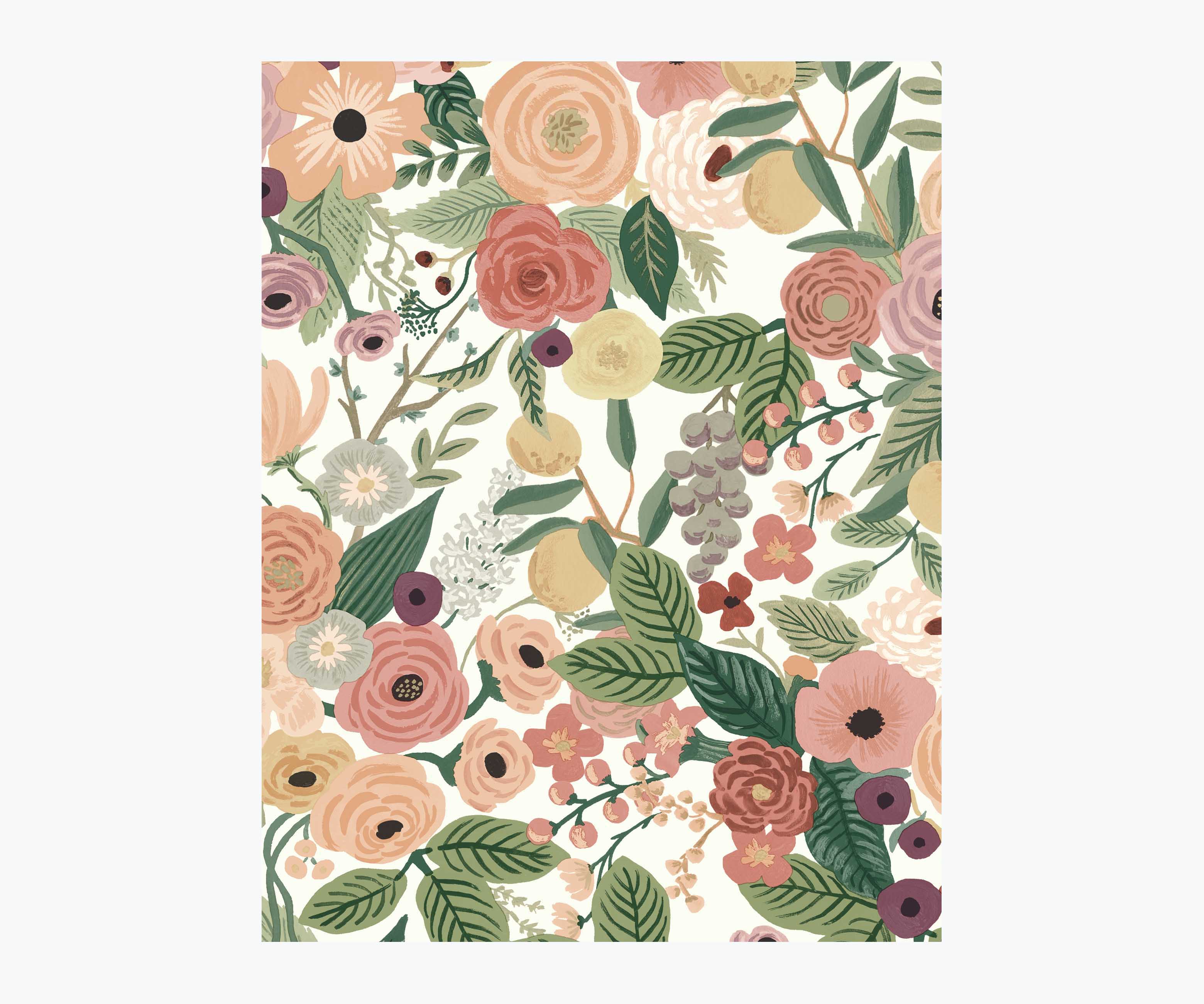 Garden Party Wallpaper Sample - Burgundy Multi