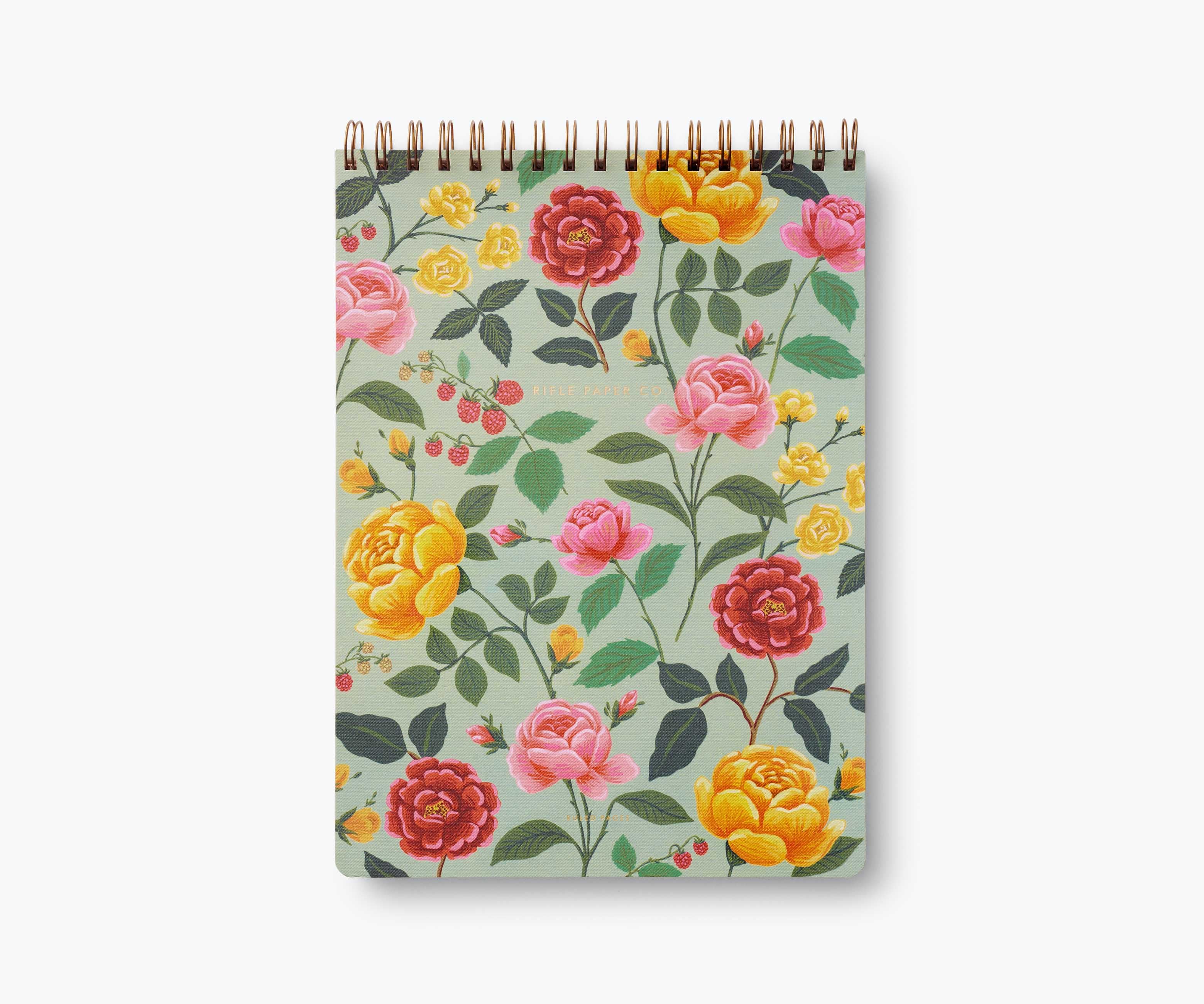 Large Top Spiral Notebook - Roses