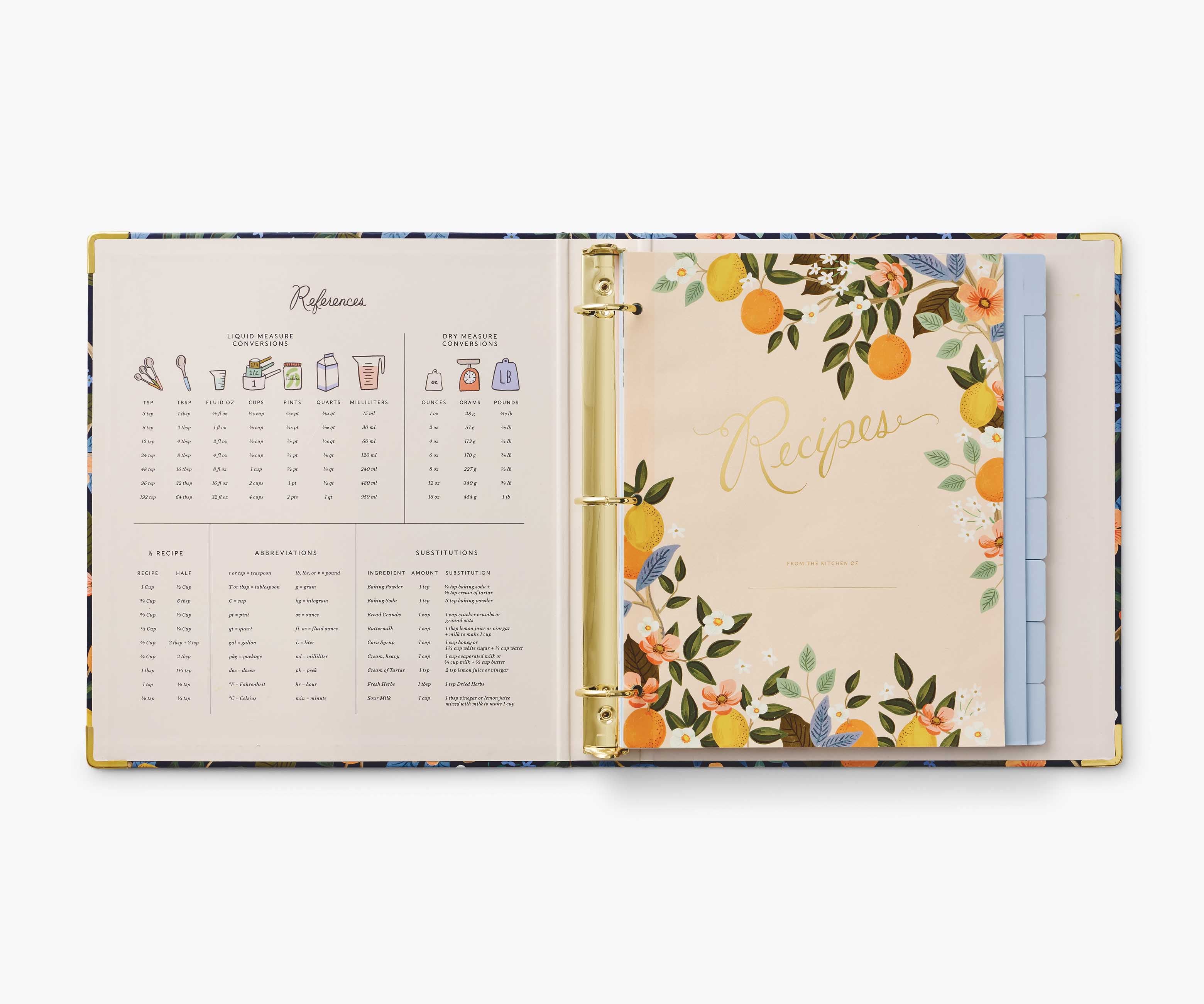 Recipe Binder - Citrus Grove