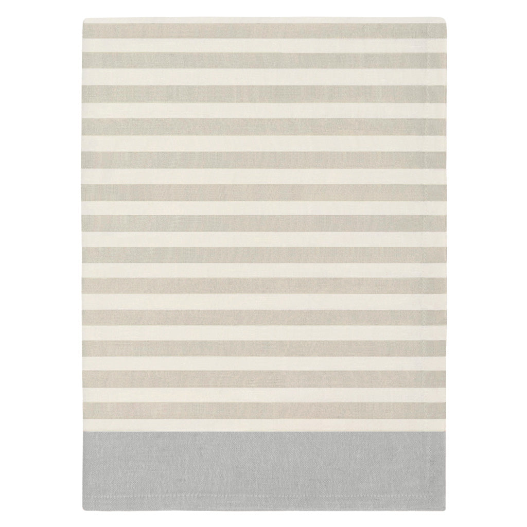 The Border Stripe Beige and Grey Tea Towel