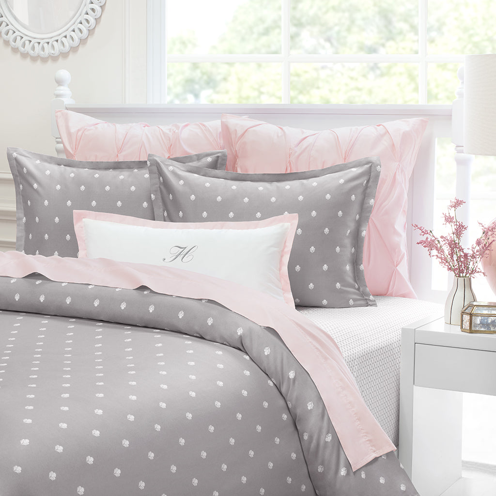 Grey Flora Duvet Cover