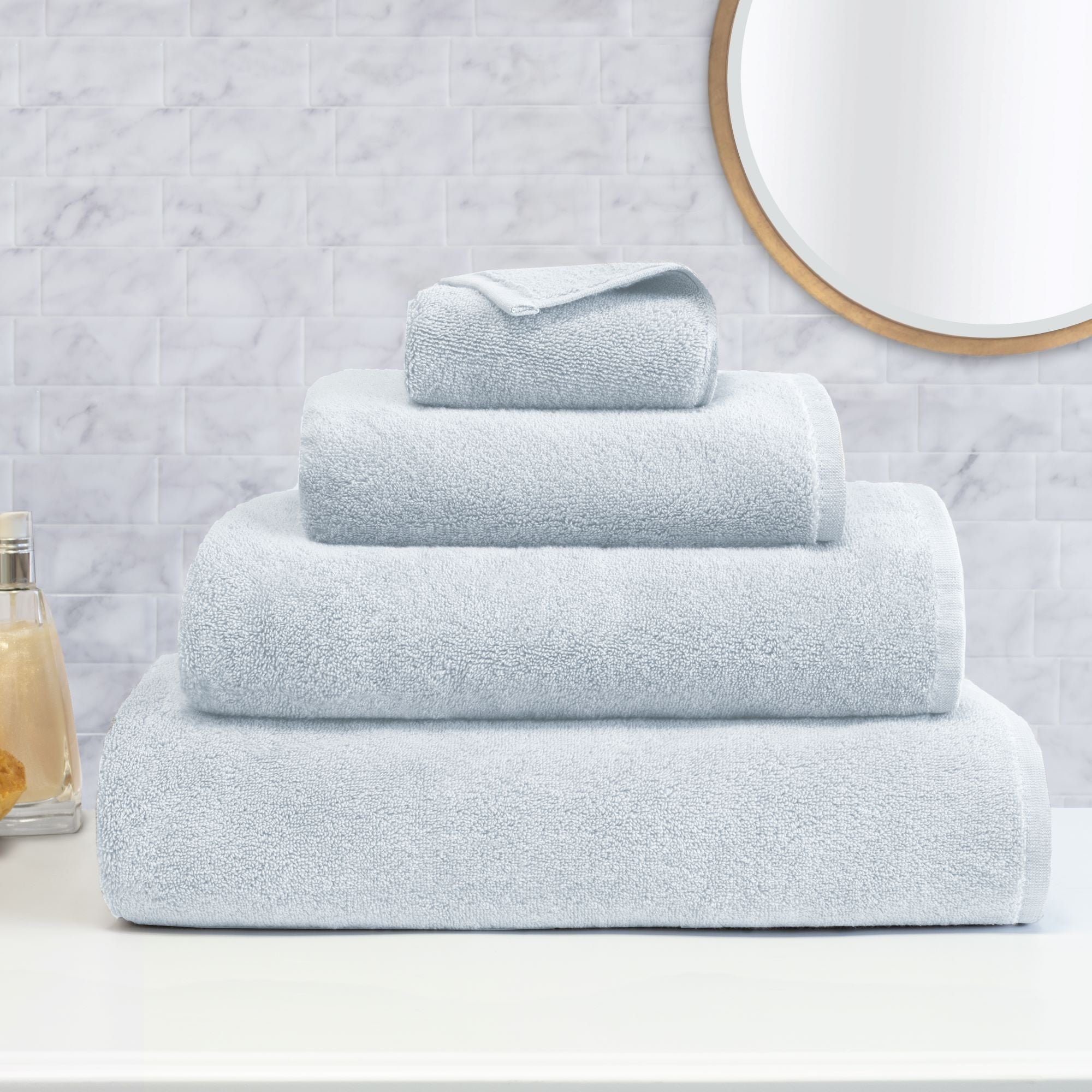 Plush Ice Blue Towel Spa Bundle (2 Wash + 2 Hand + 4 Bath Towels)