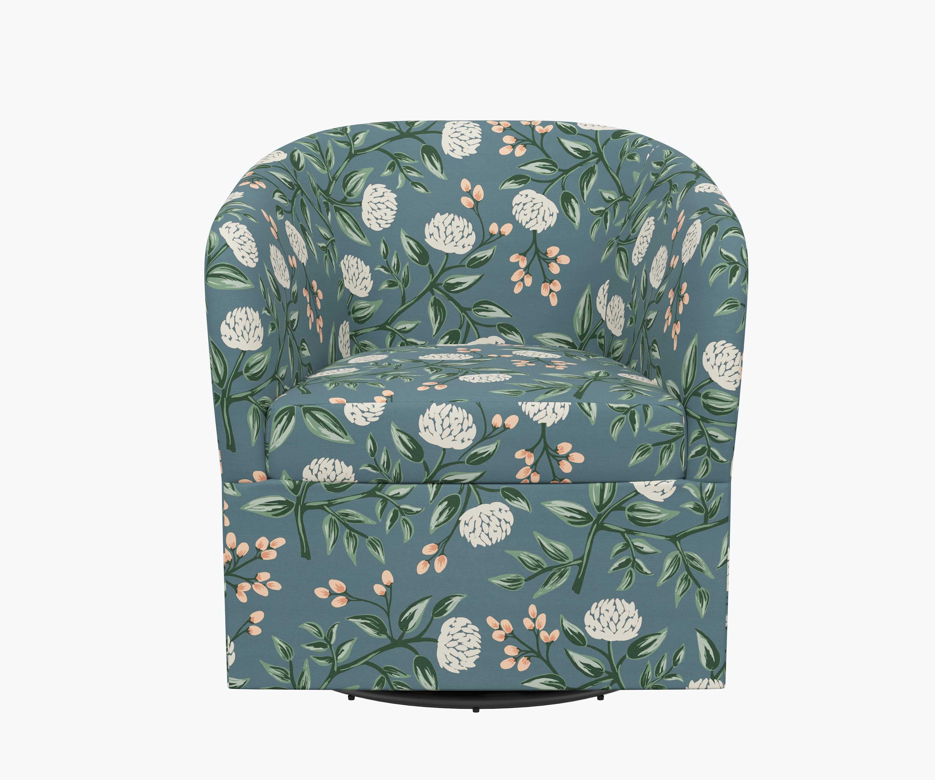 Pembroke Swivel Chair - Peonies