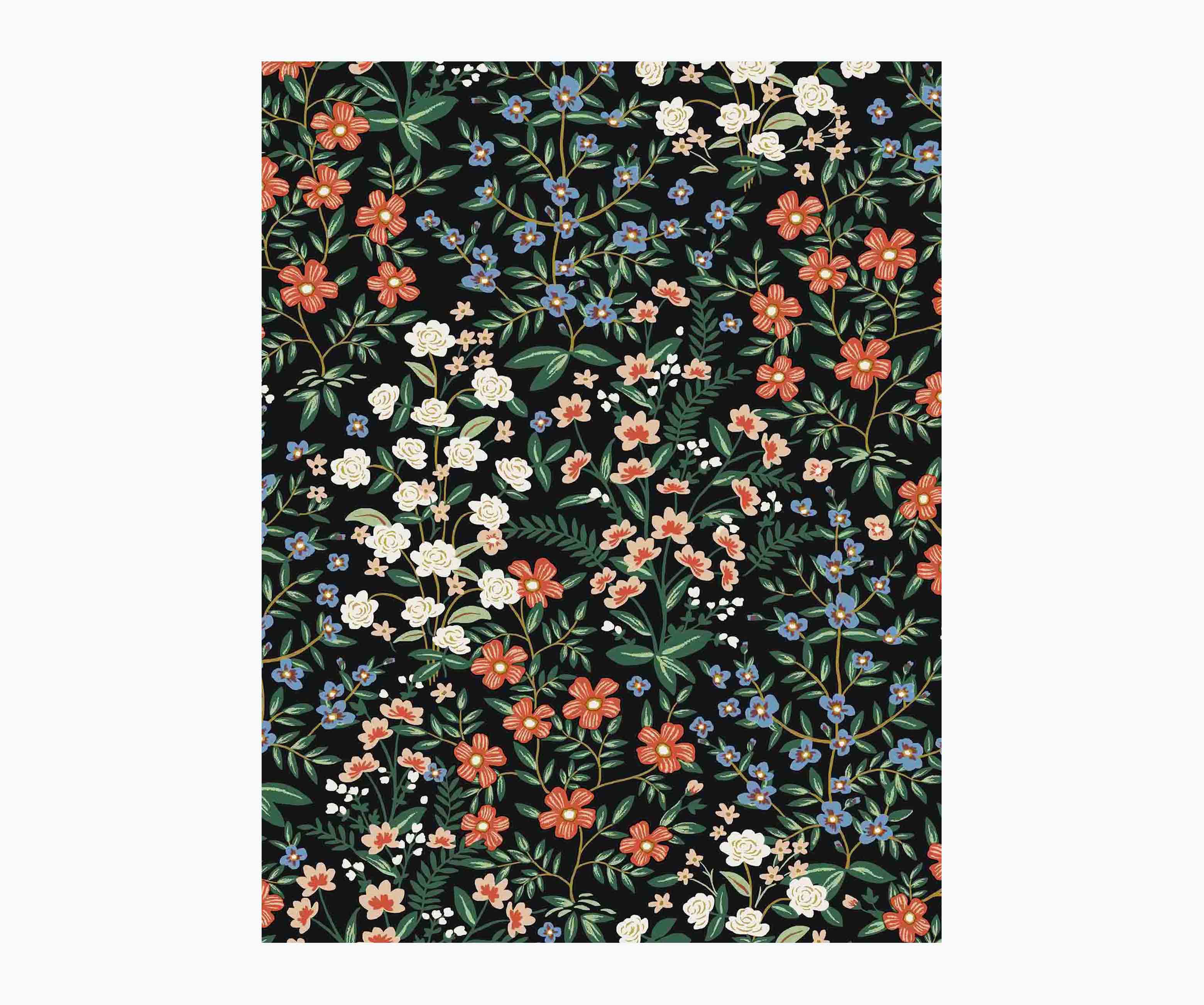 Wildwood Garden Wallpaper Sample - Black