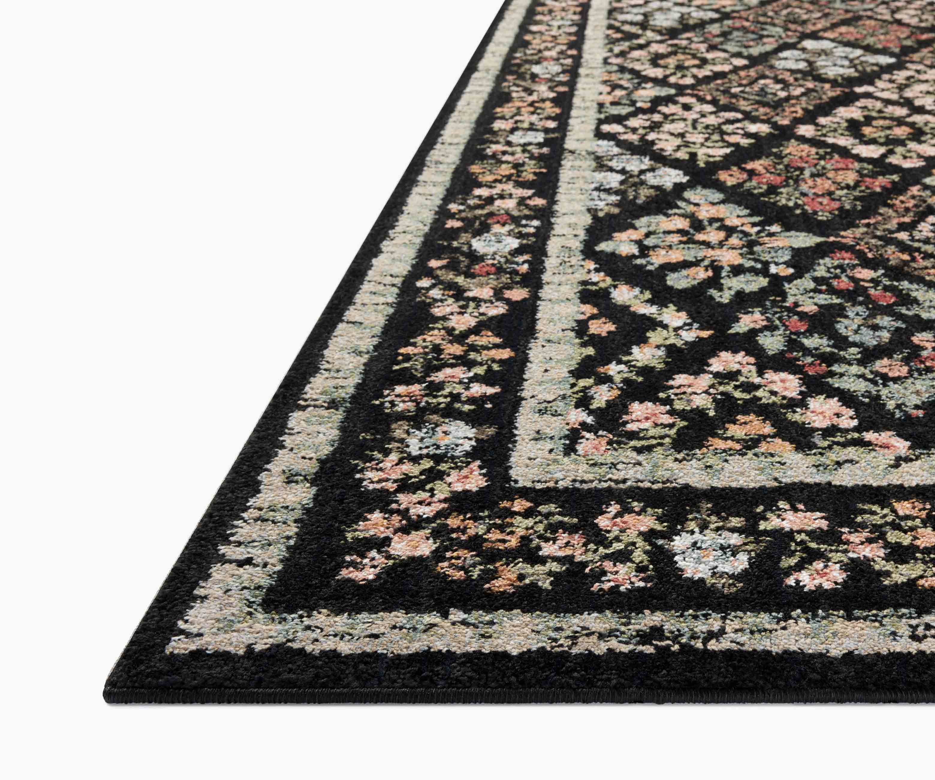 Laurel Parquet Power Loomed Rug - Black