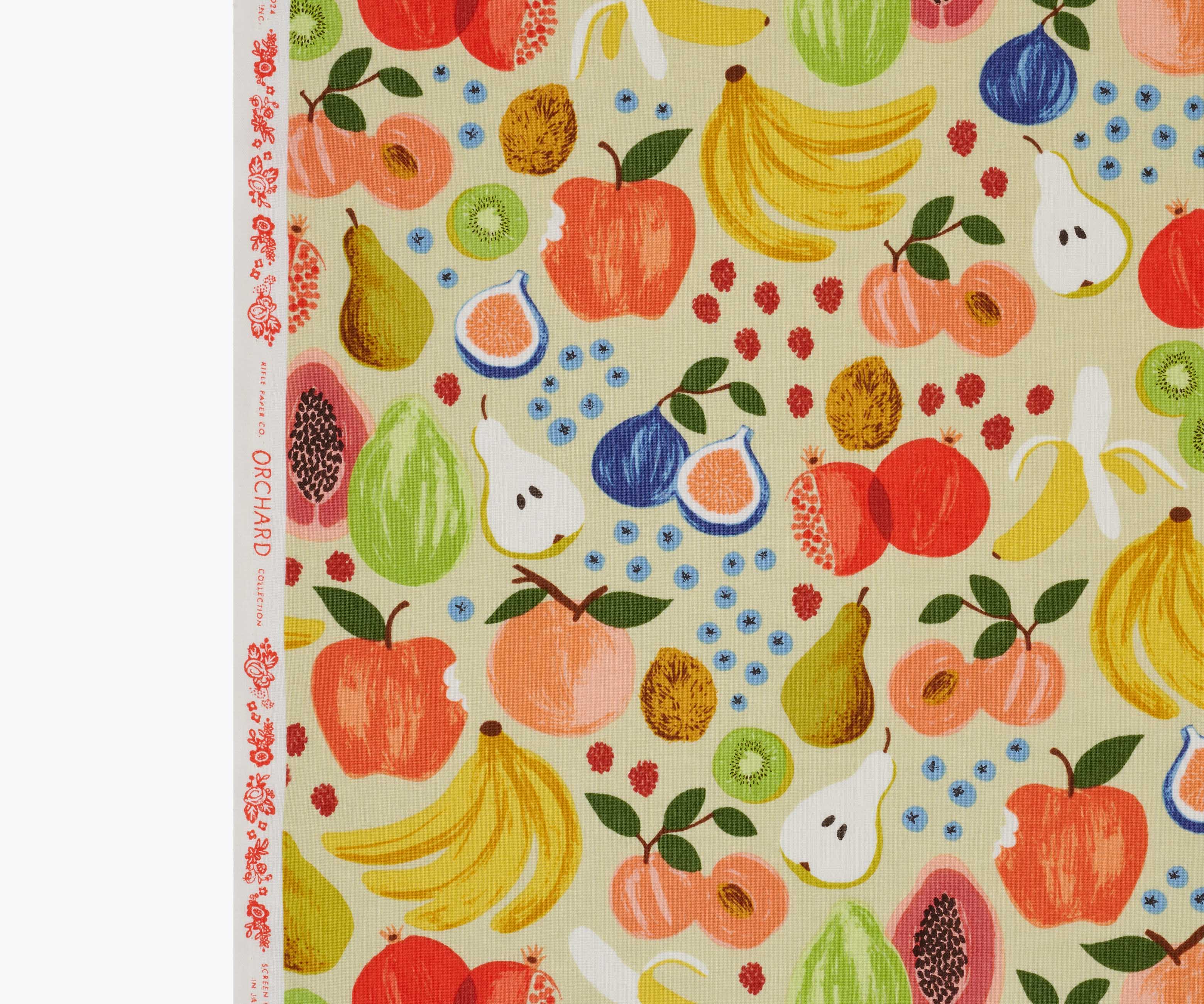 Fruit Stand Cotton Fabric - Cream