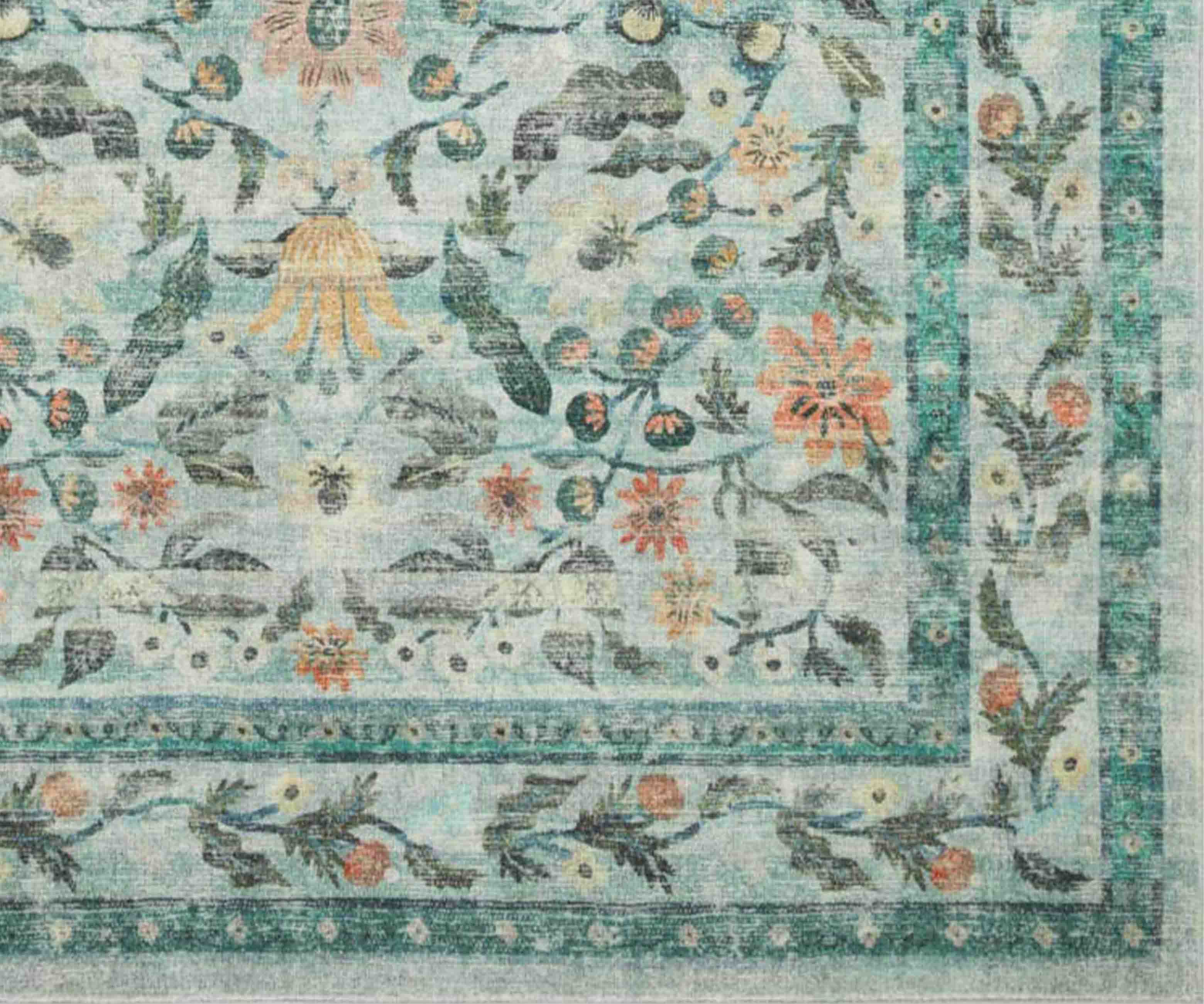 Courtyard Eve Printed Rug - Sage