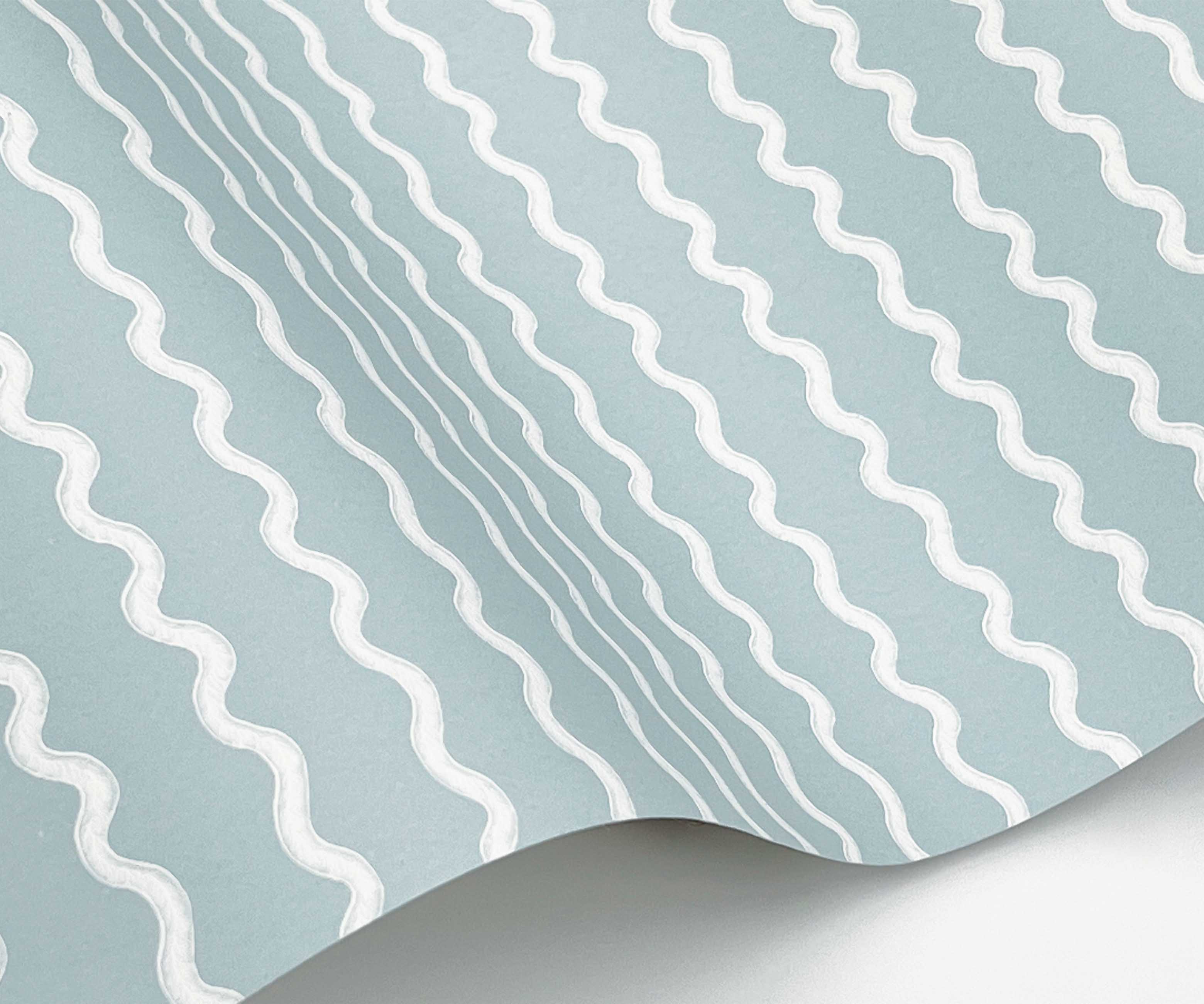 Rickrack Wallpaper Sample - Light Blue