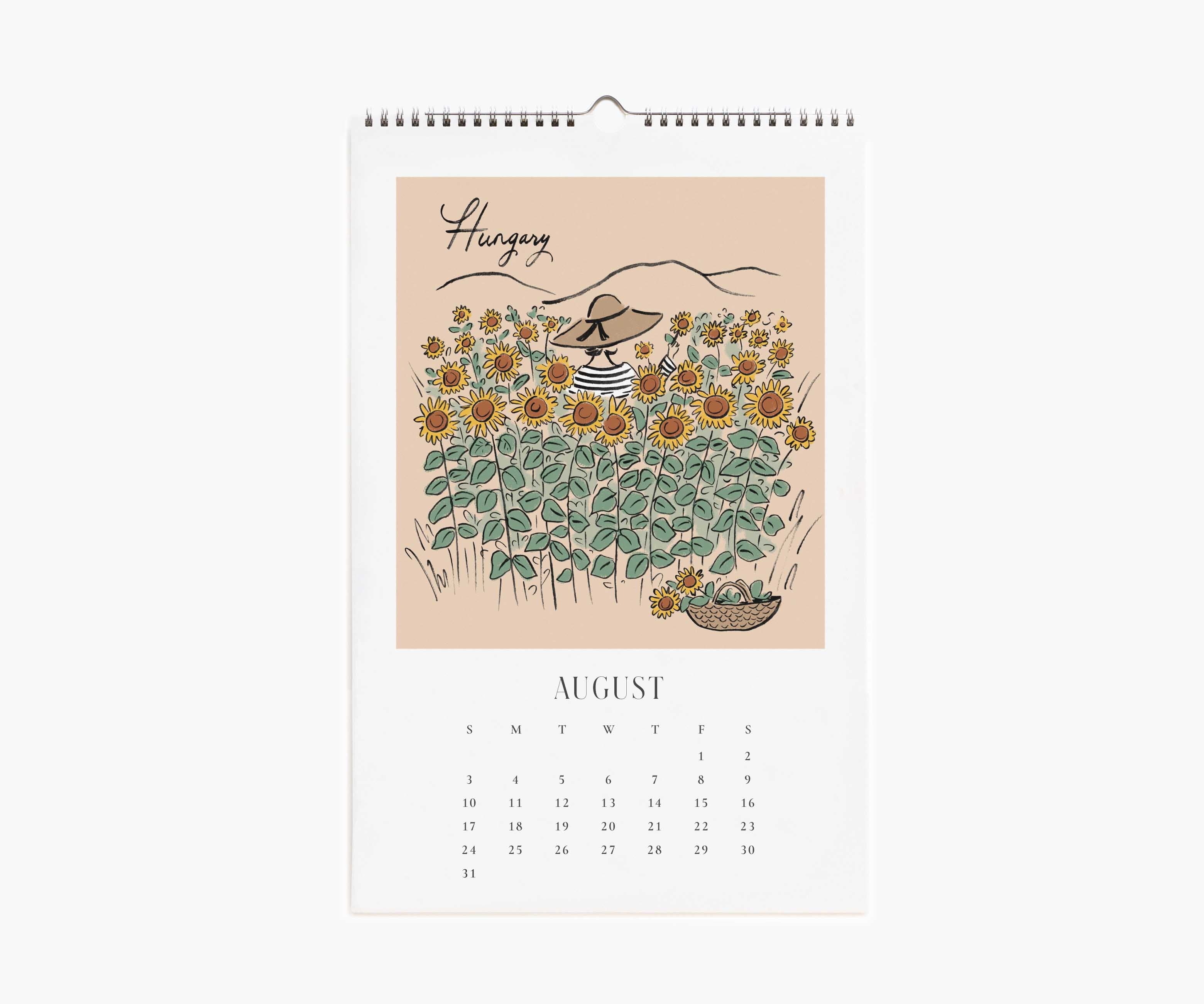 2025 Wall Calendar - Travel Sketchbook