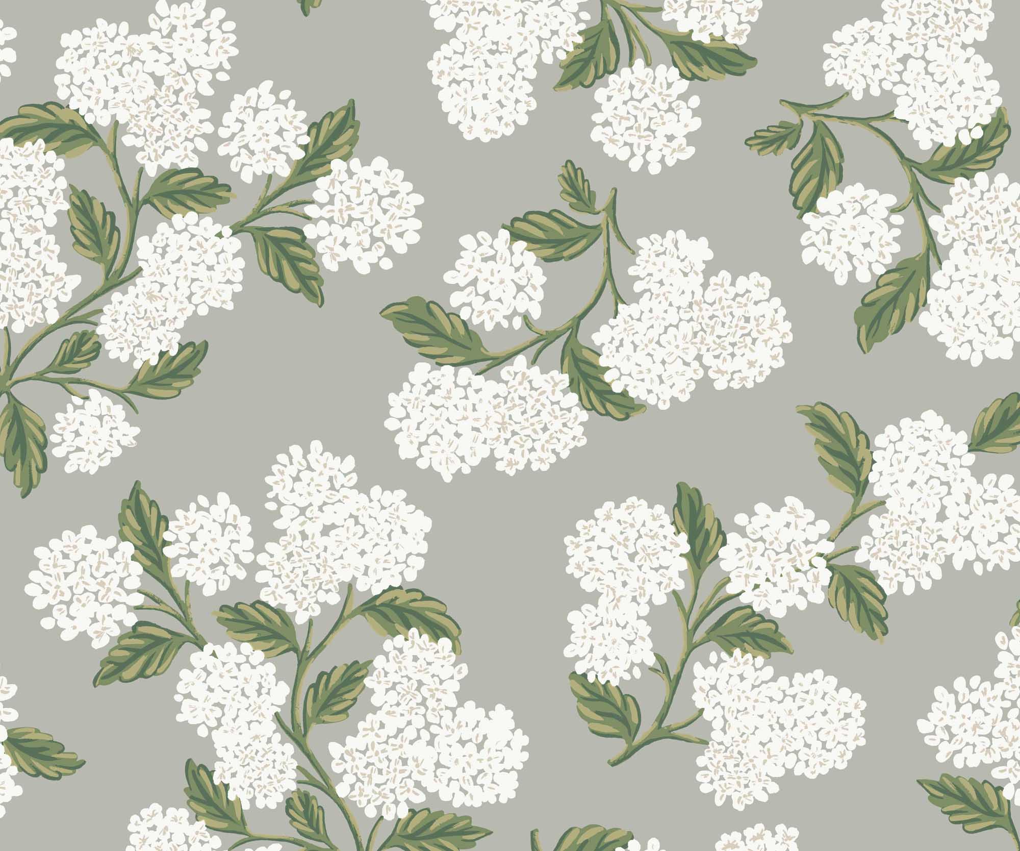 Hydrangea Wallpaper - Grey