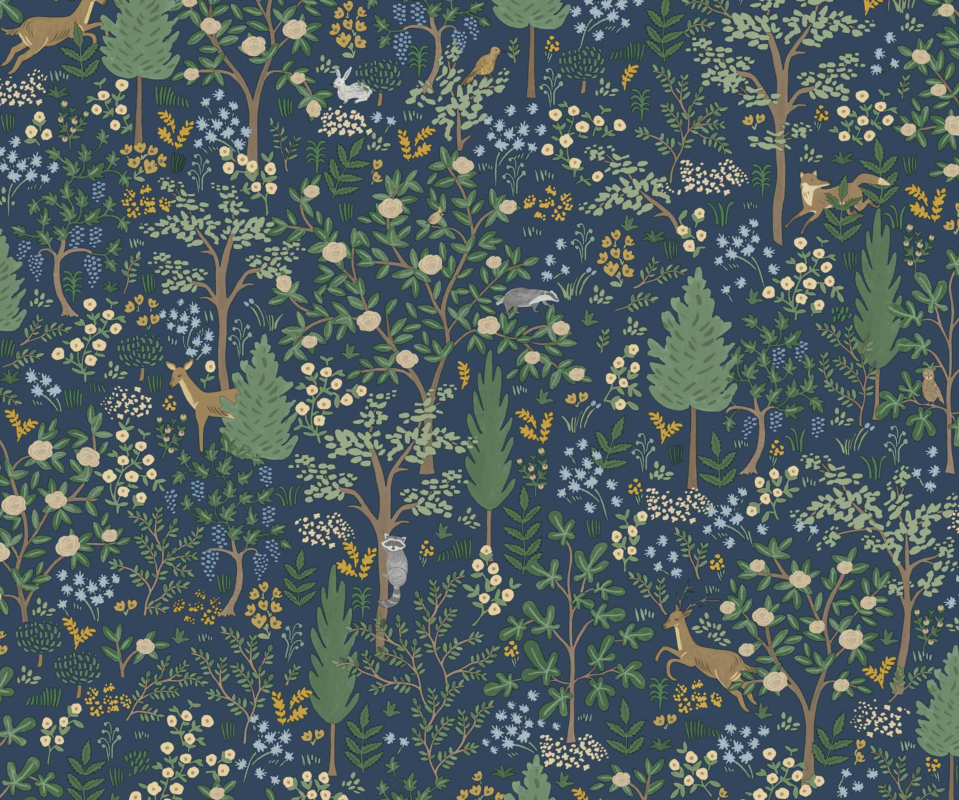 Woodland Peel & Stick Wallpaper - Navy