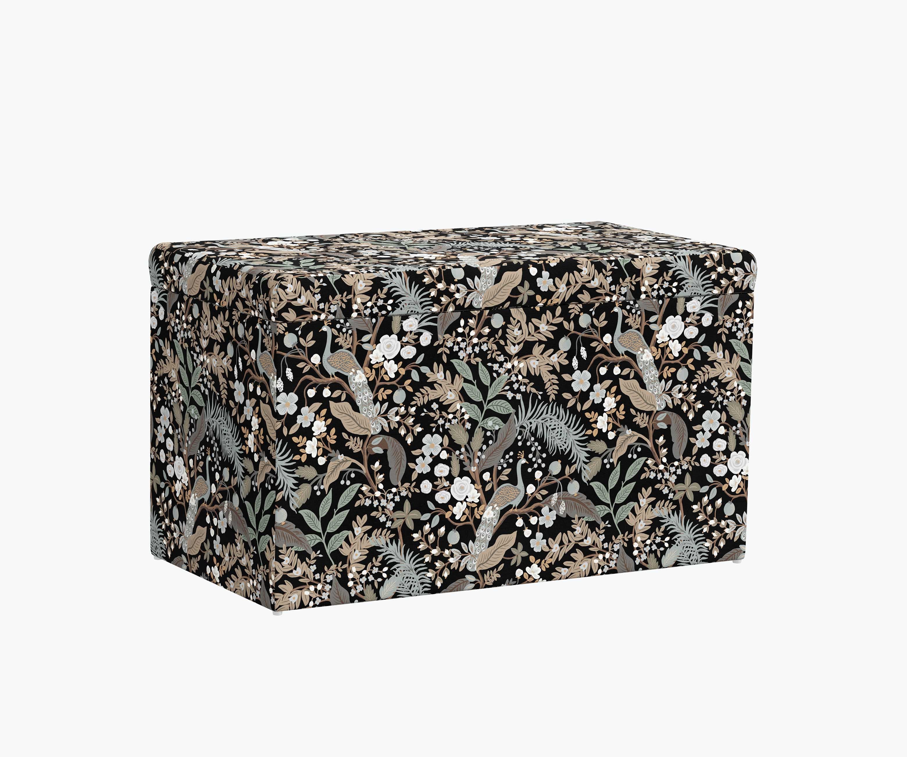 Willie Storage Bench - Peacock Garden Black