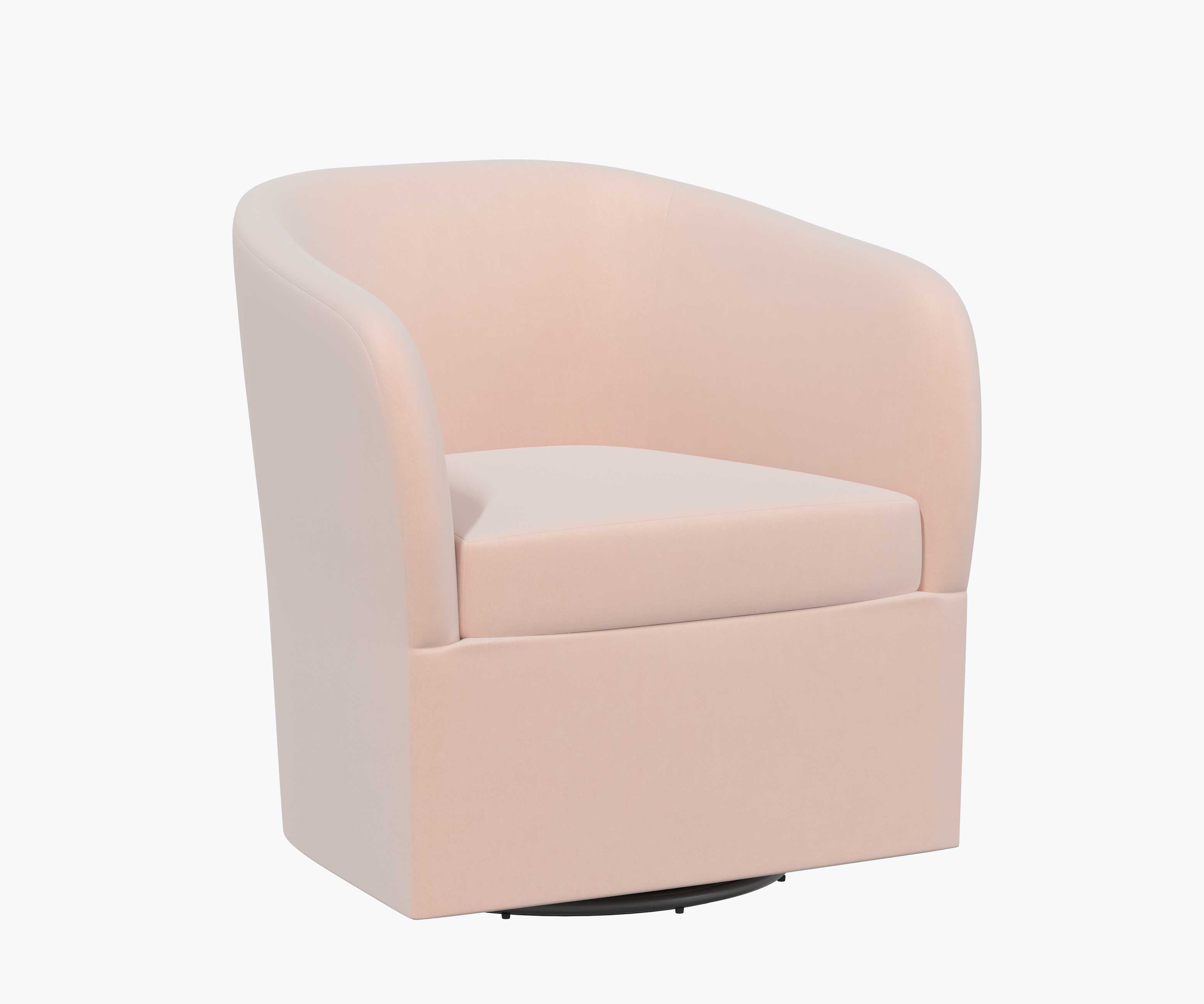 Pembroke Swivel Chair - Blush Velvet