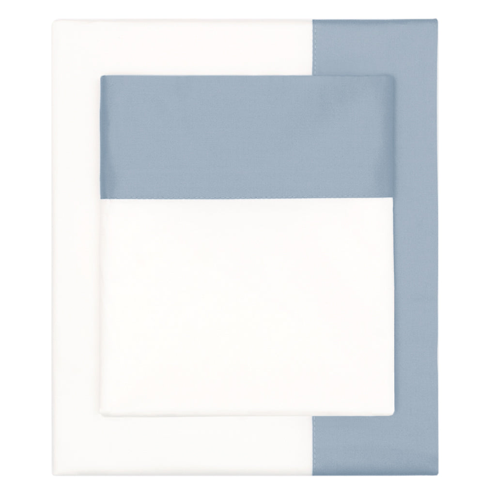 French Blue Border Pillowcase Pair