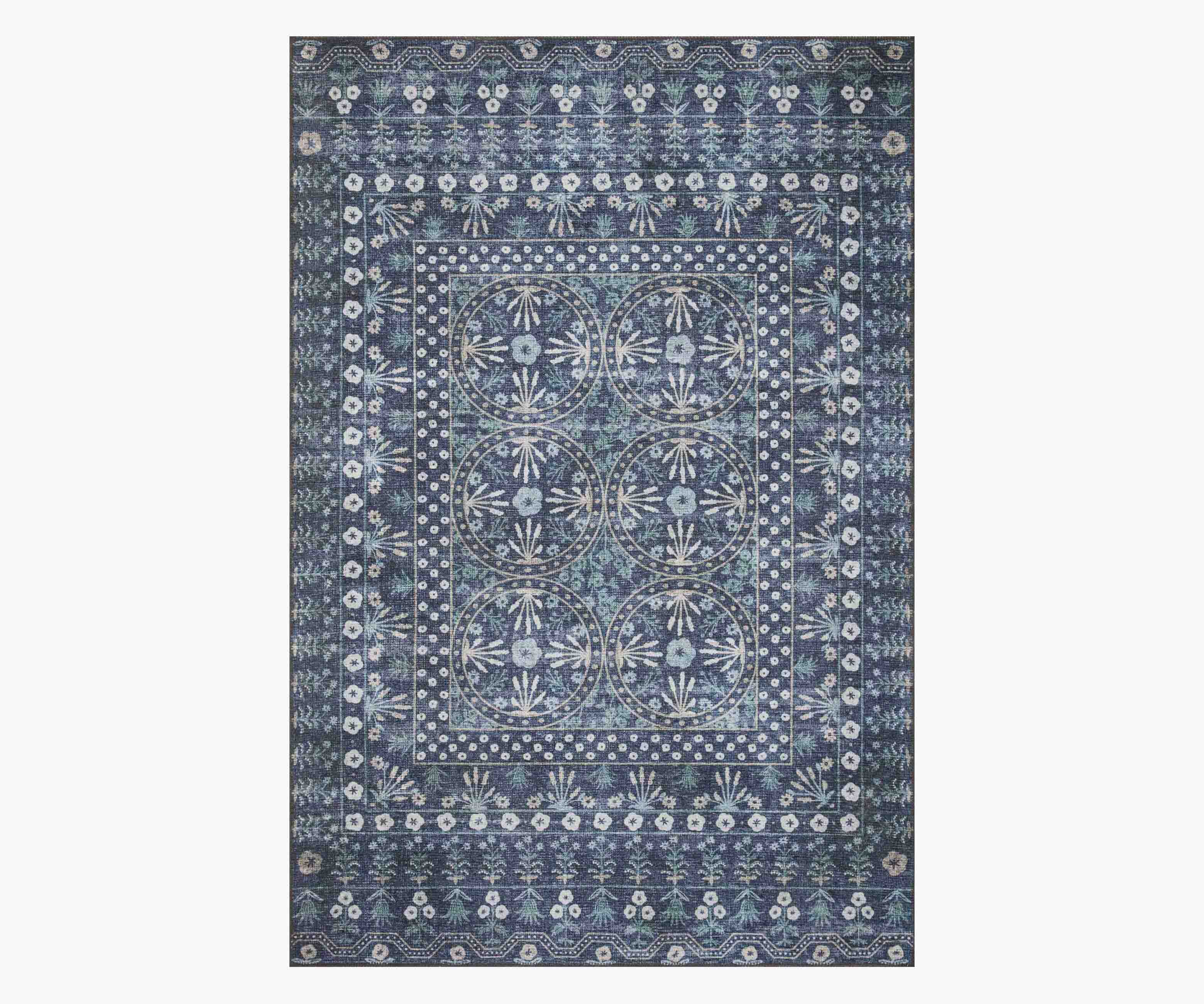 Maison Rosette Power Loomed Rug - Blue