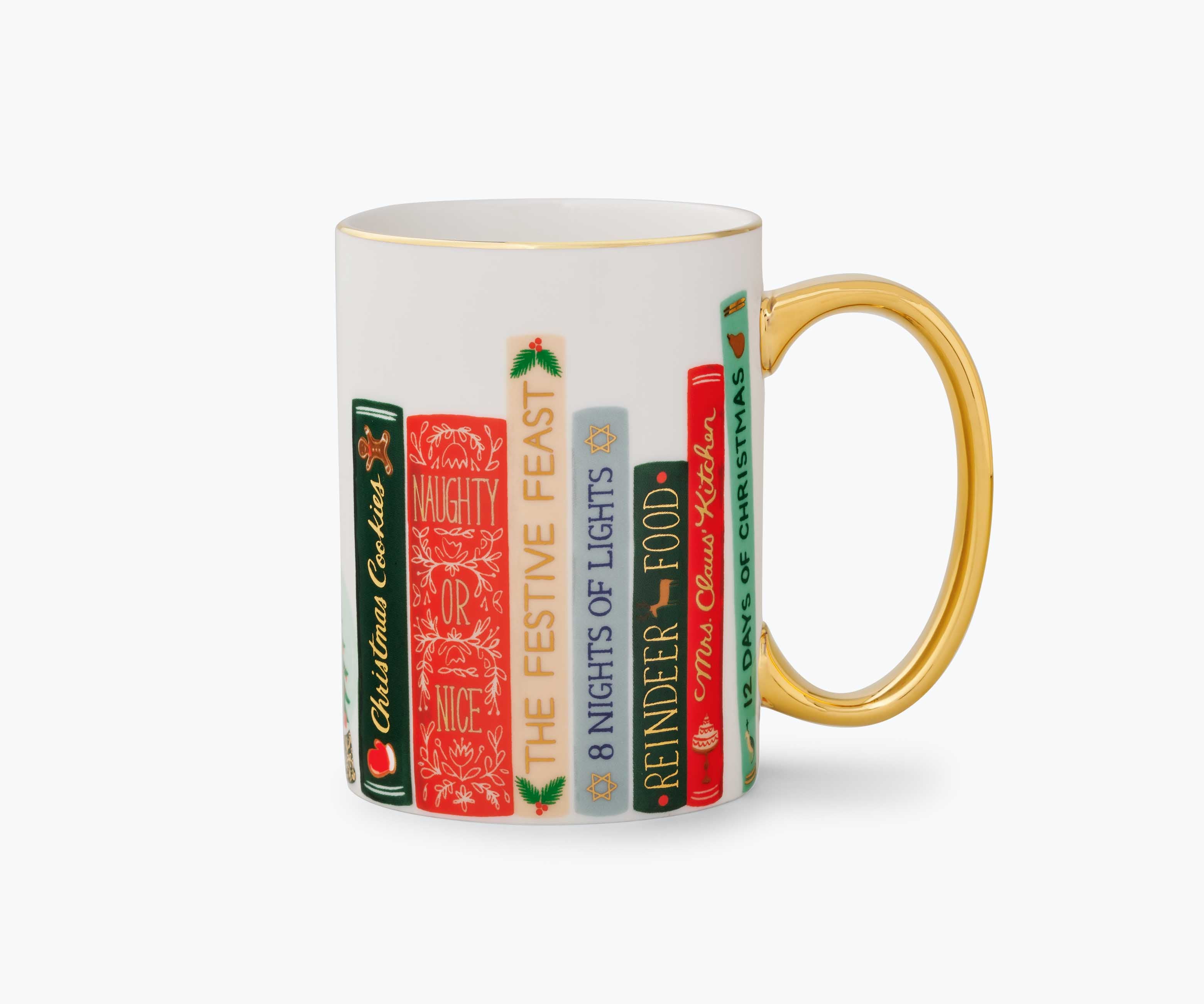 Holiday Porcelain Mug - Festive Book Club