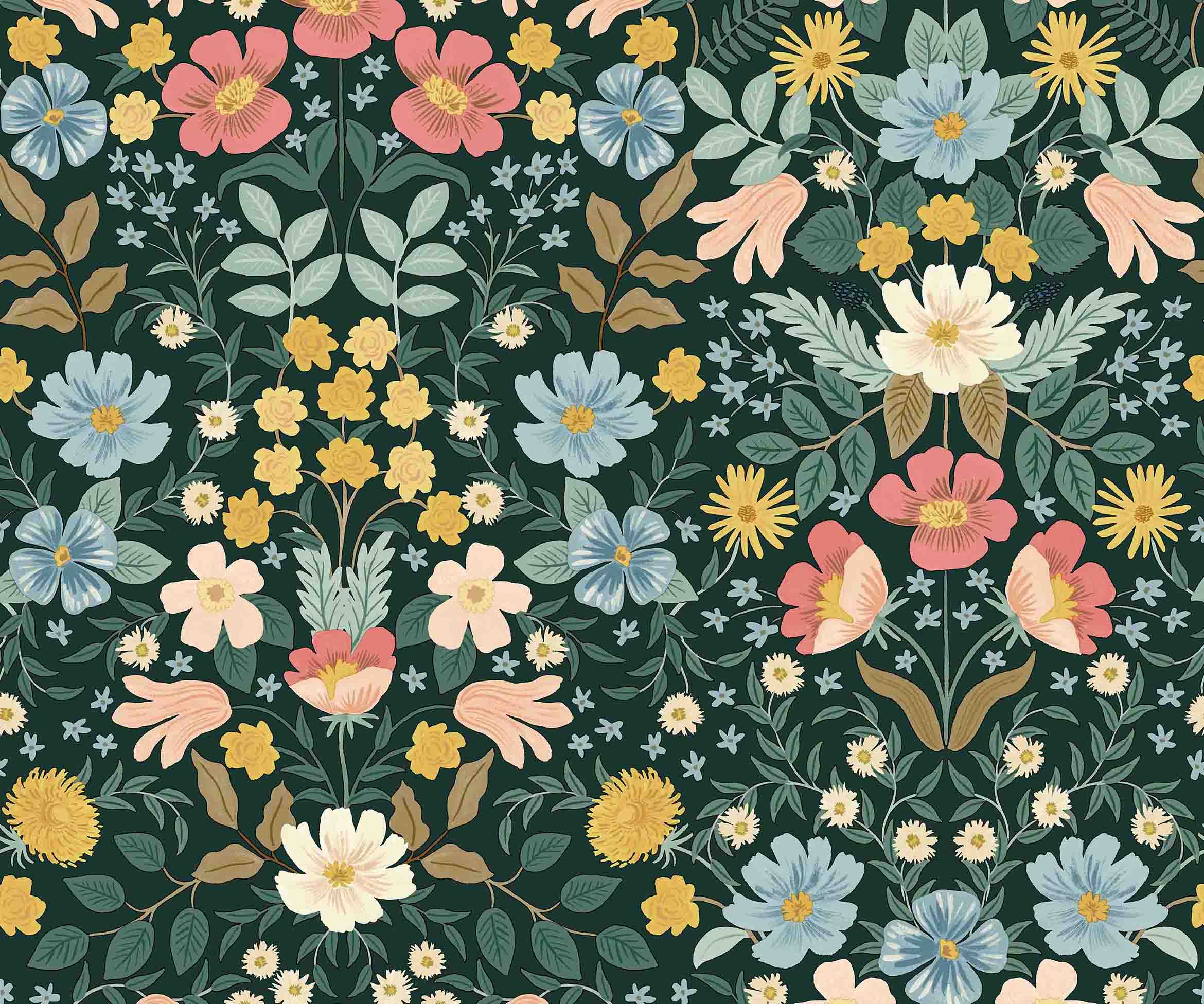 Bramble Garden Peel & Stick Wallpaper - Emerald