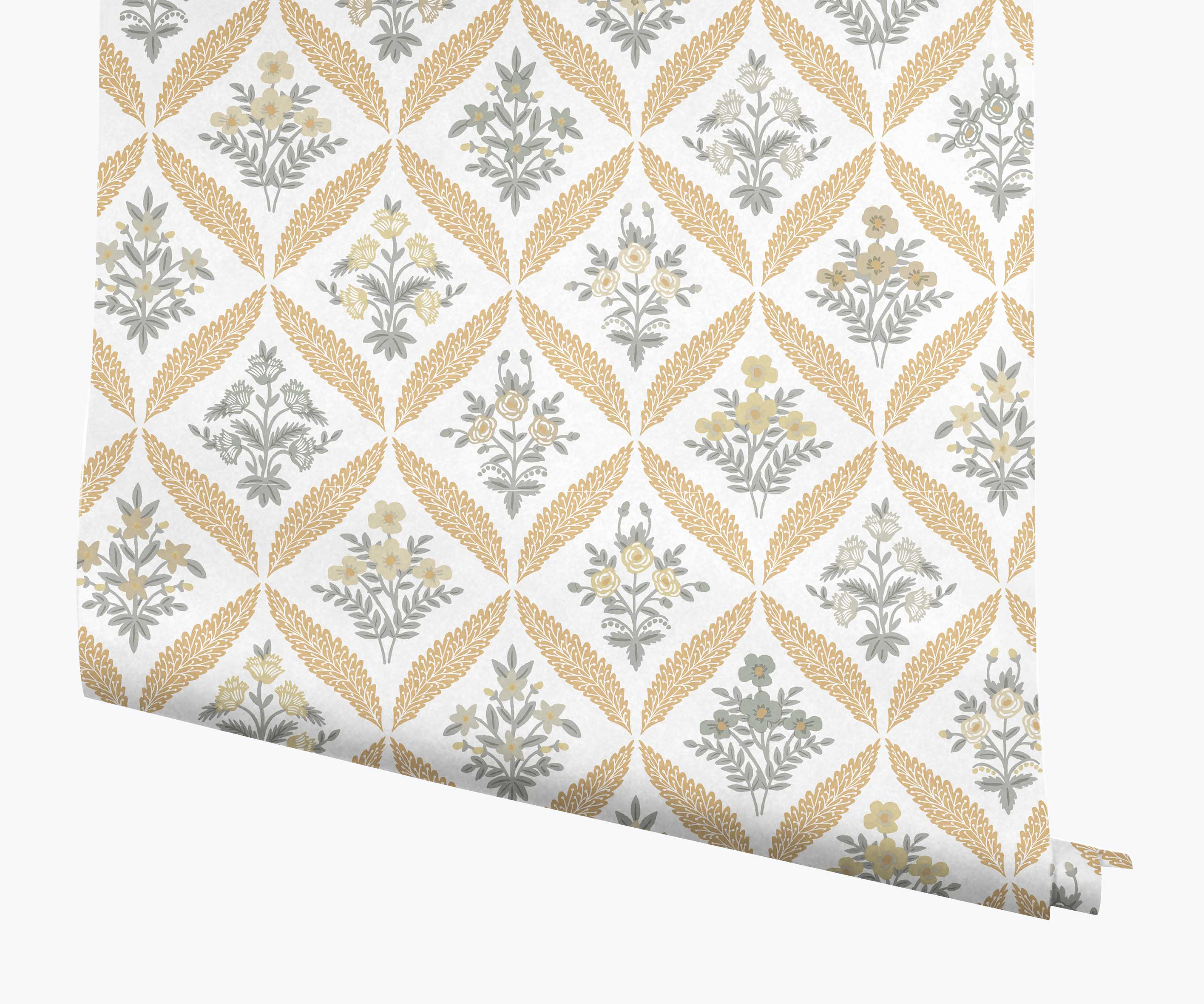 Estee Garden Wallpaper - Gold Multi