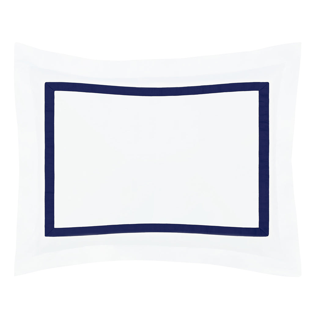 Bella Navy Framed Percale Euro Sham