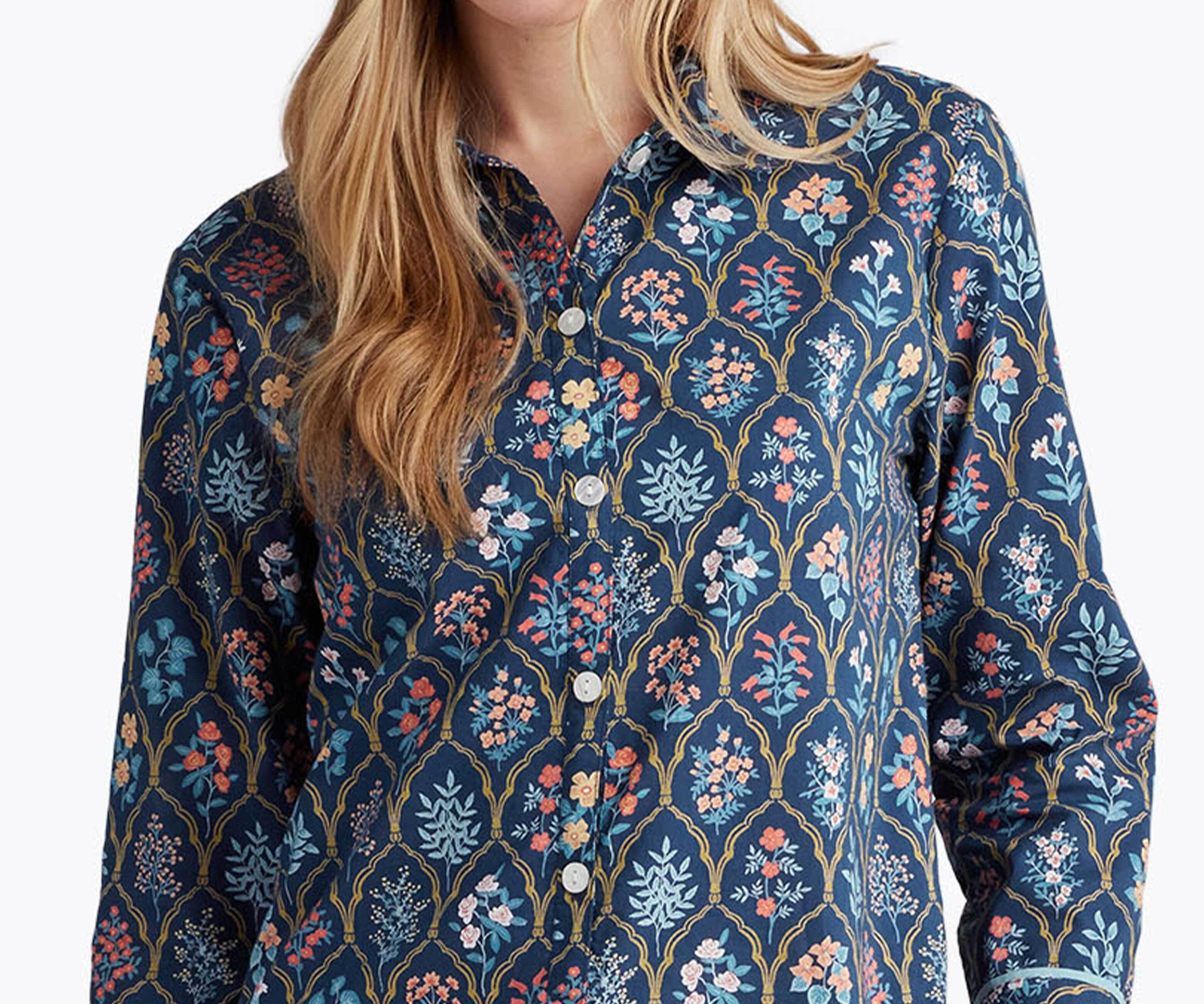 Voile Button Front Crop Set - Hawthorne