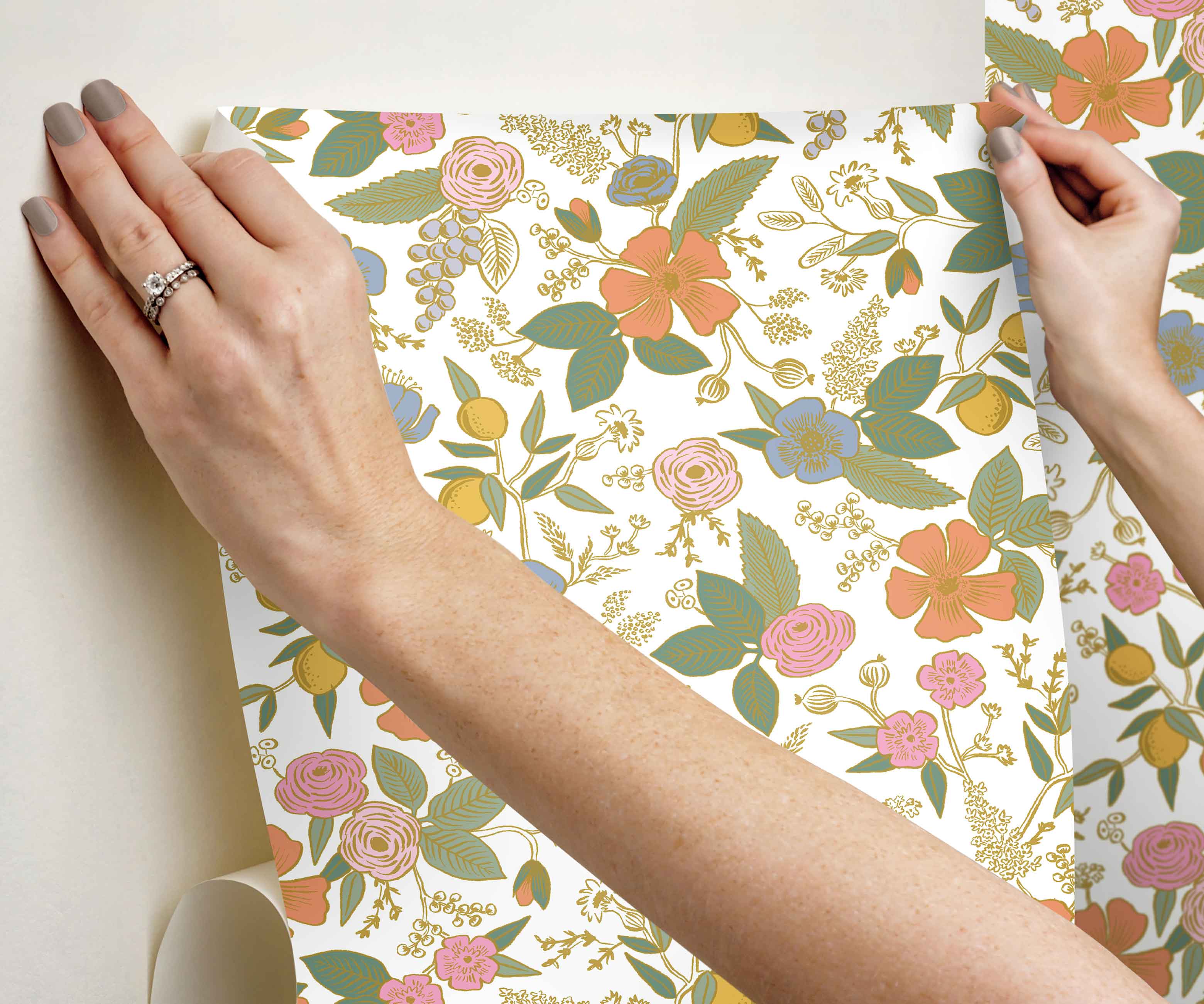 Colette Peel & Stick Wallpaper - Rose Multi