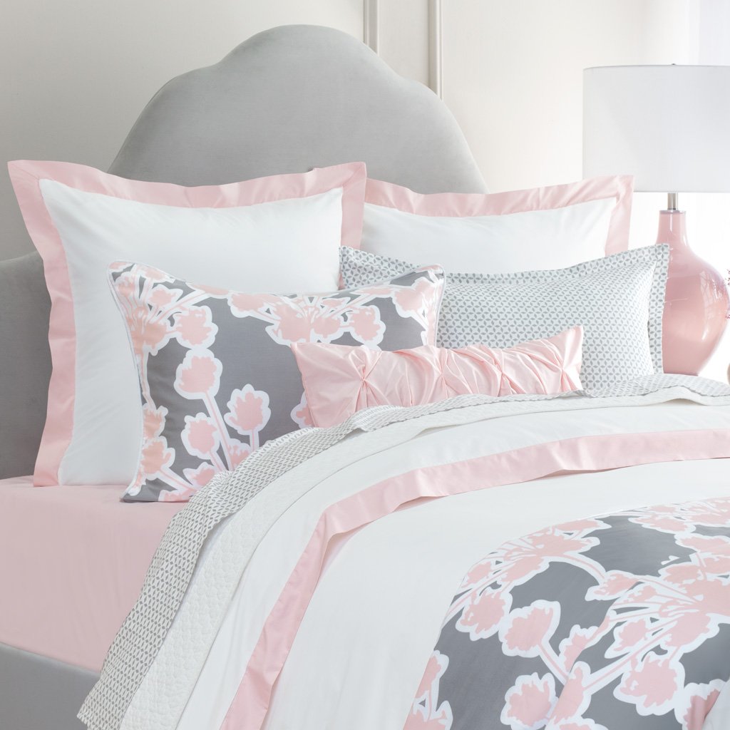 Pink Linden Border Duvet Cover