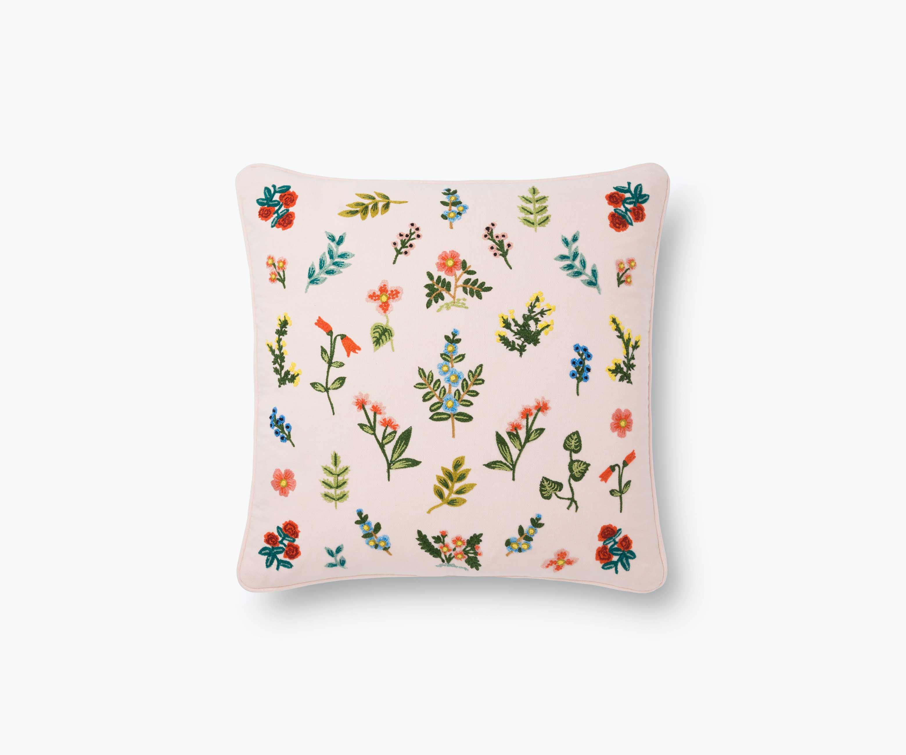 Wildwood Embroidered Pillow - Blush