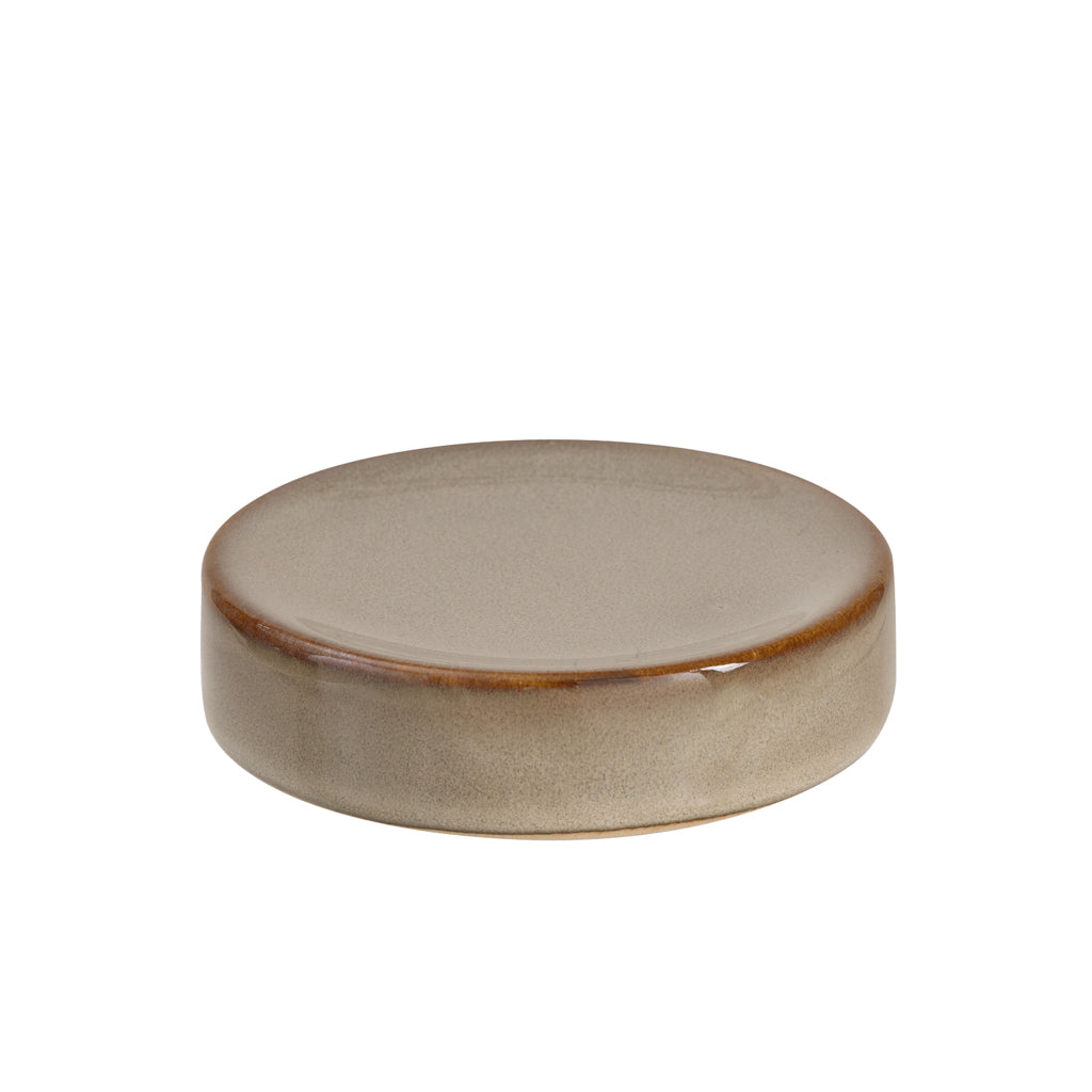 The Stoneware Taupe Ceramic Bath Accessories