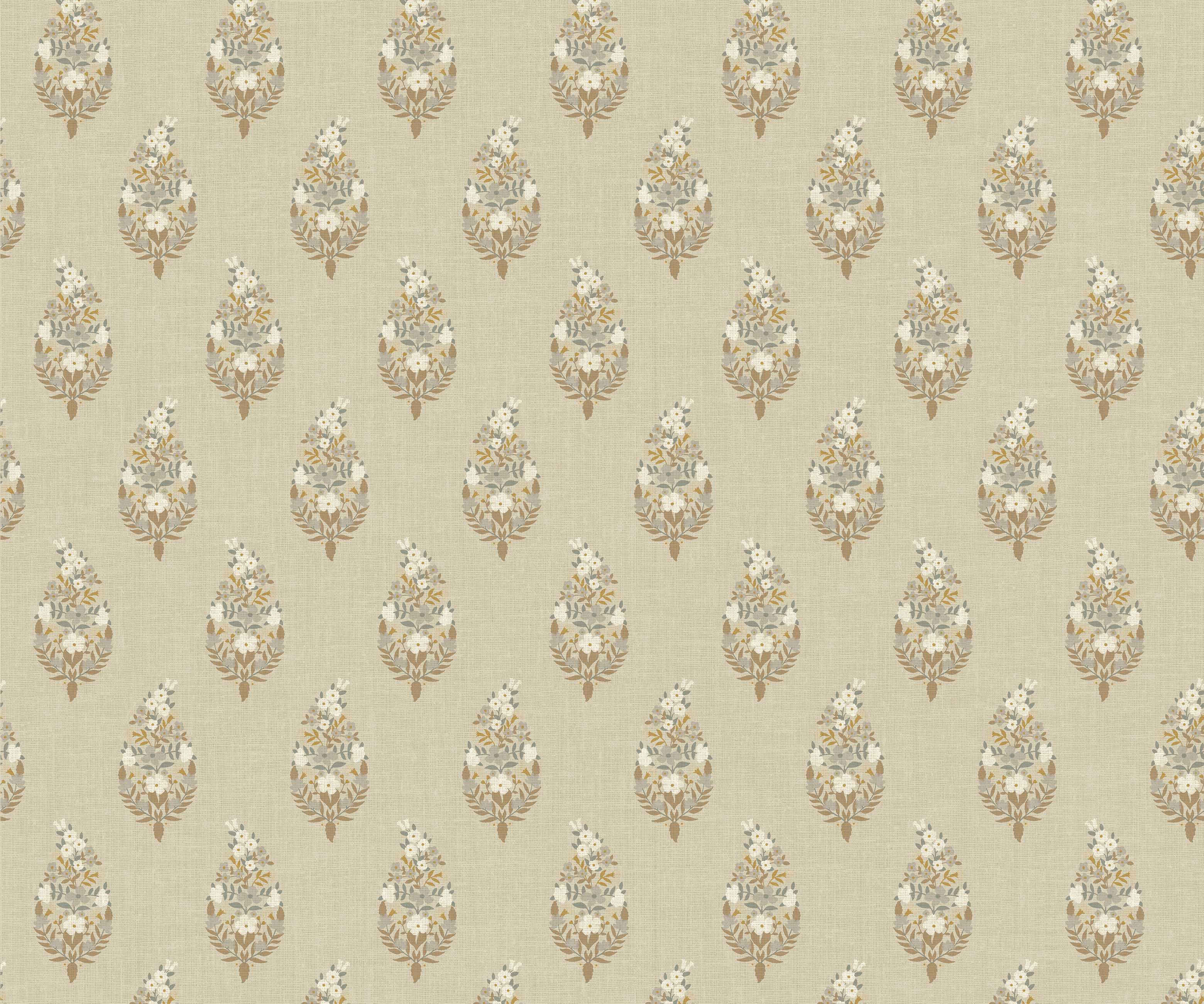 Paisley Wallpaper - Linen