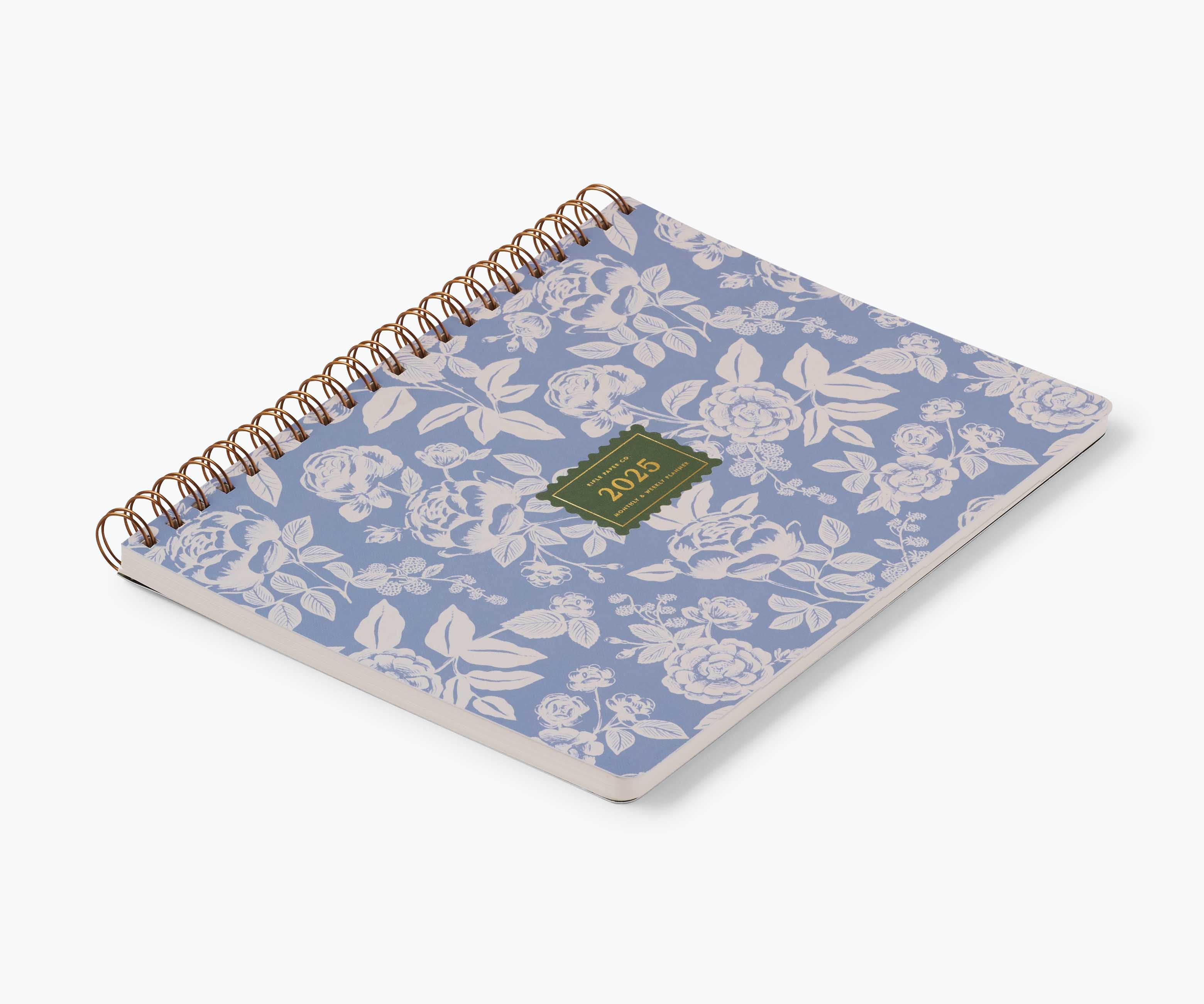 2025 12-Month Top Spiral Planner - English Rose