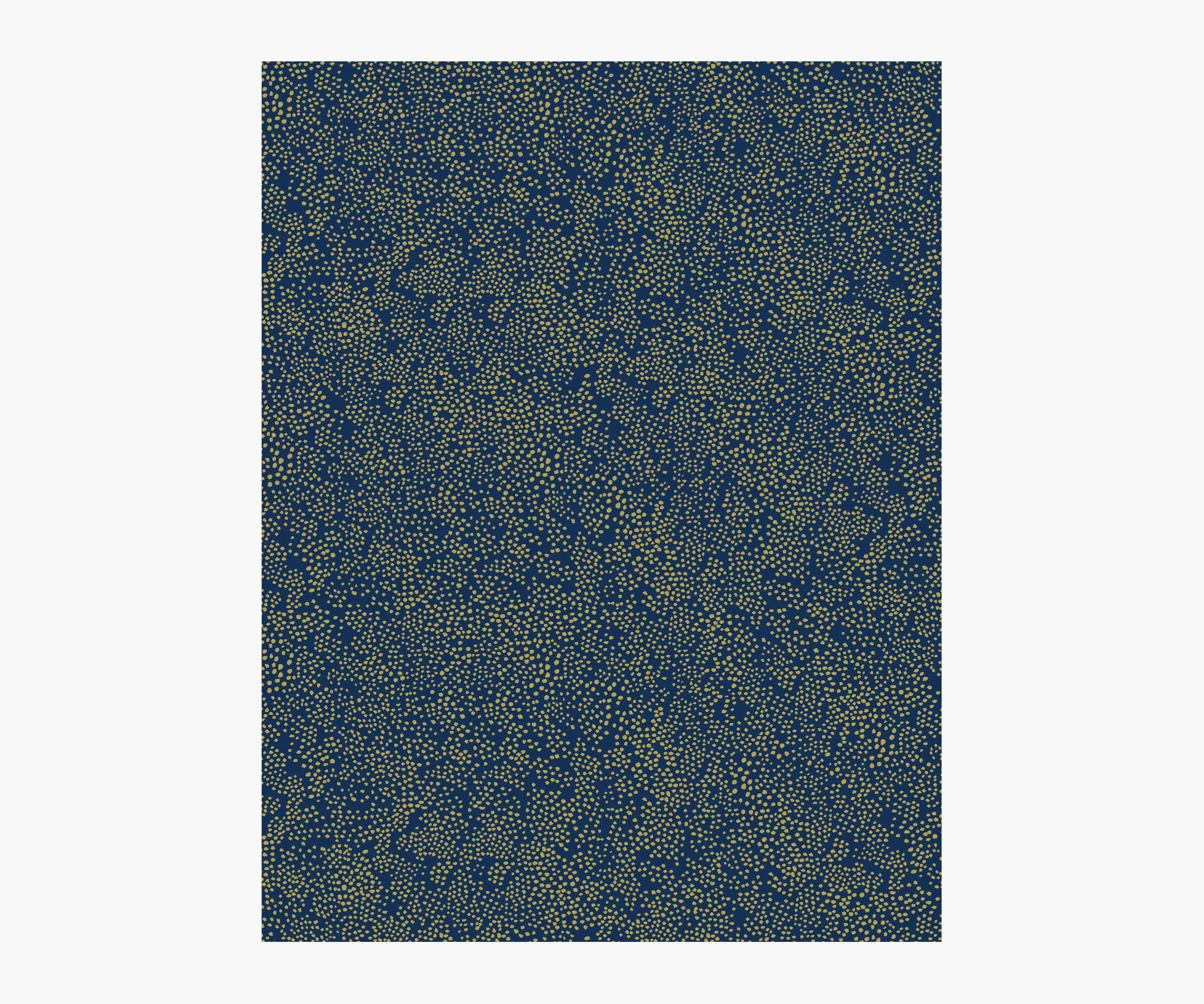 Champagne Dots Wallpaper Sample - Metallic Gold & Navy