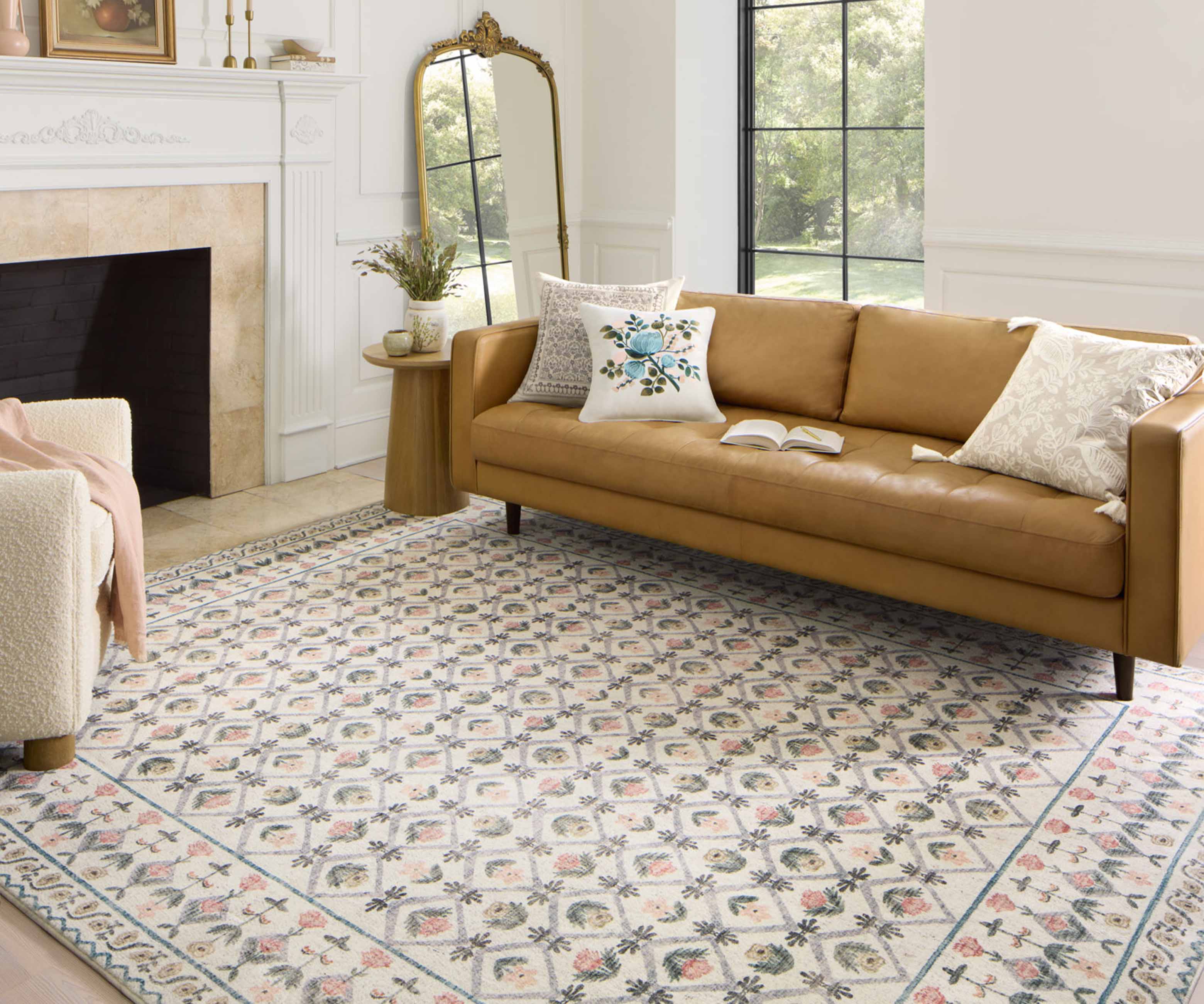 Eden Lattice Power Loomed Rug - Ivory