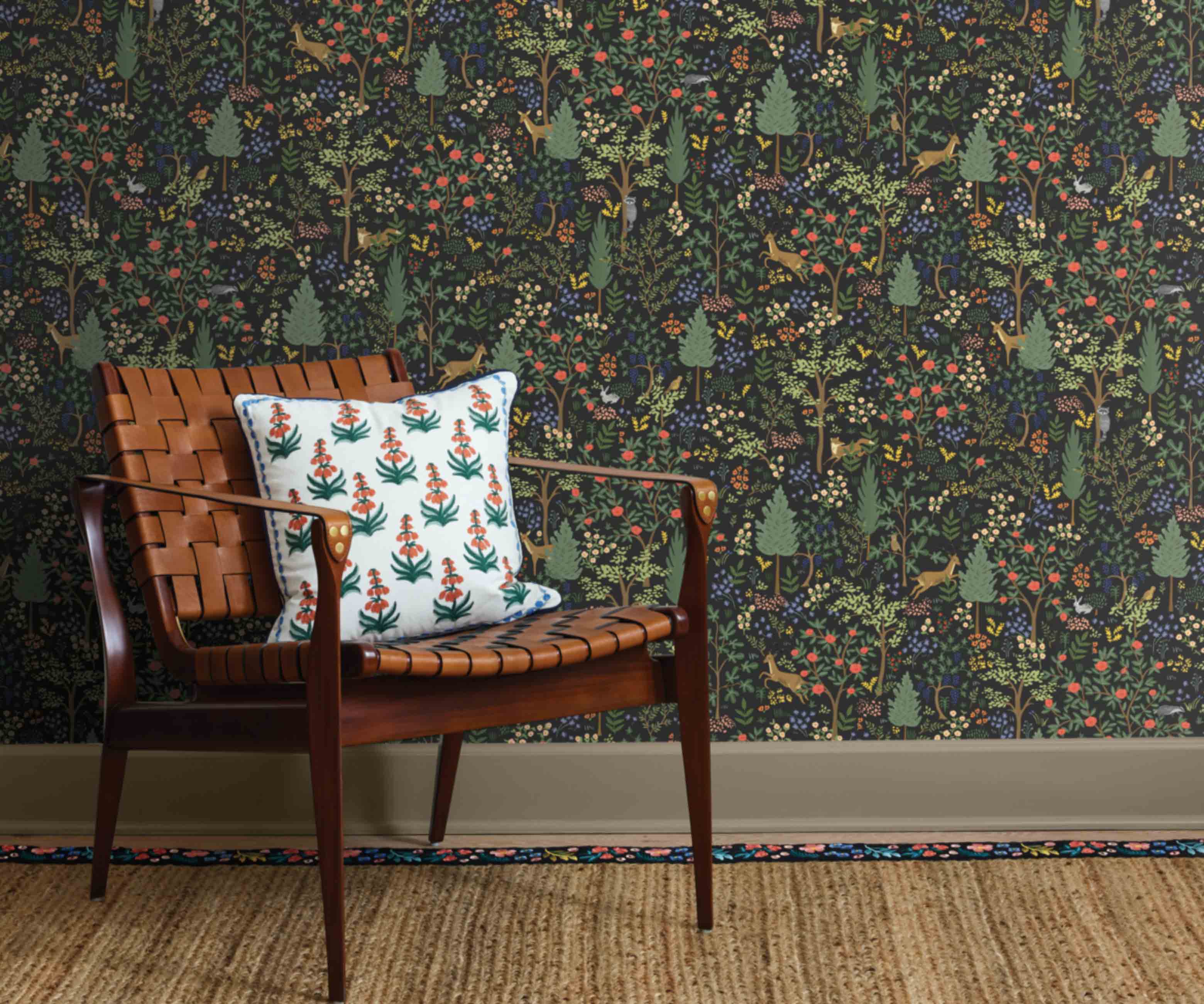 Woodland Peel & Stick Wallpaper - Black