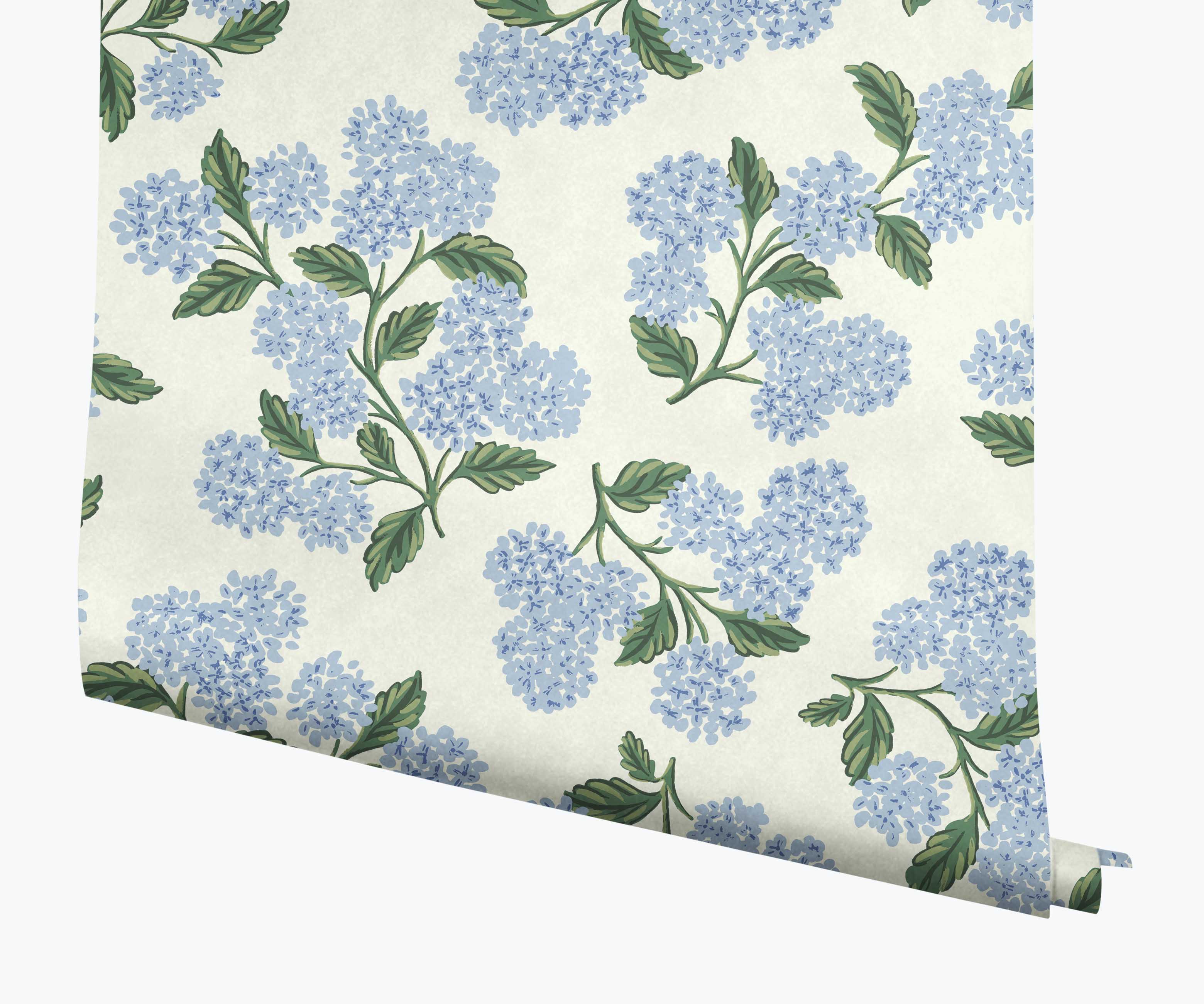 Hydrangea Wallpaper - Blue & White