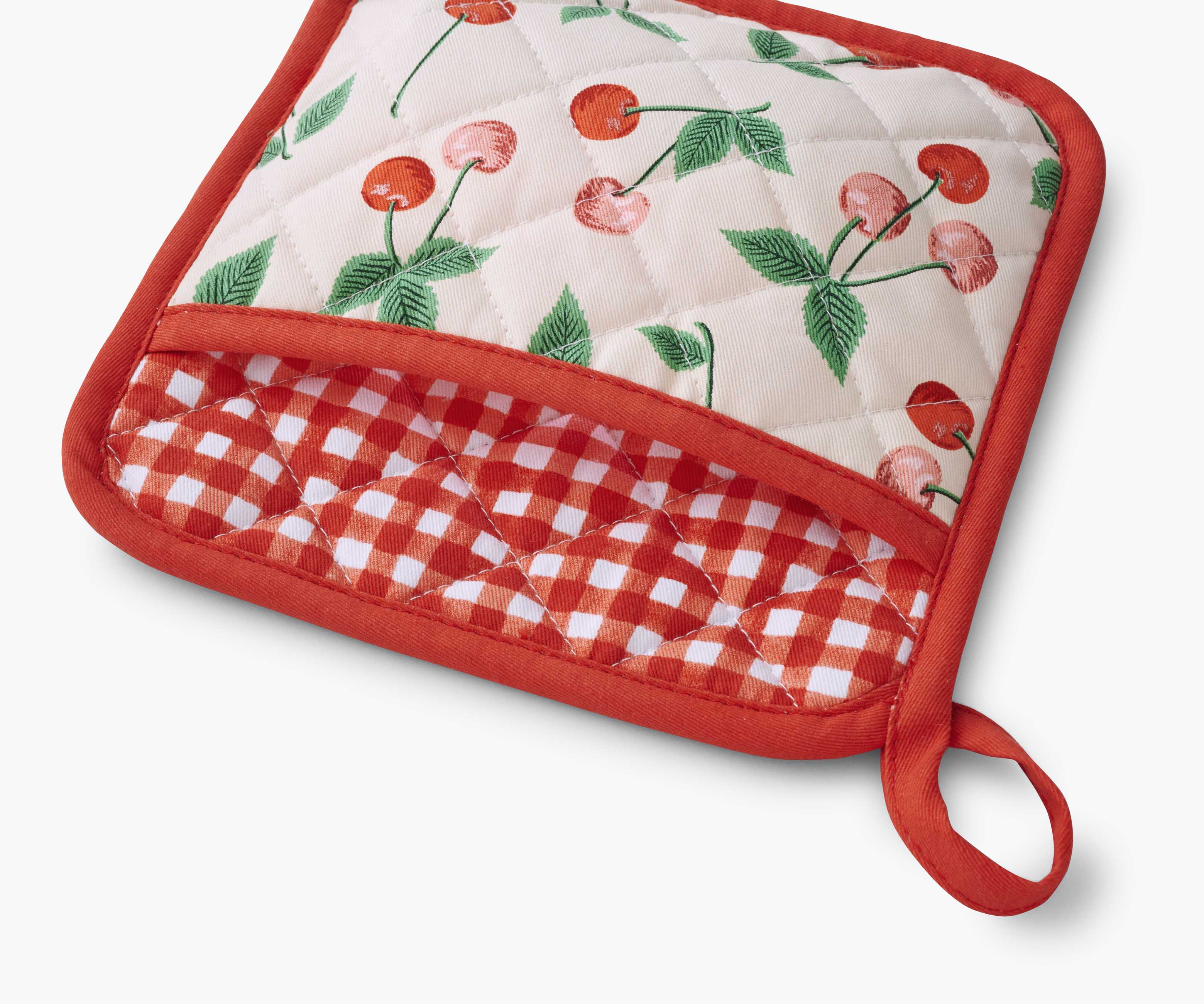 Oven Mitt and Pot Holder Set - Cherries