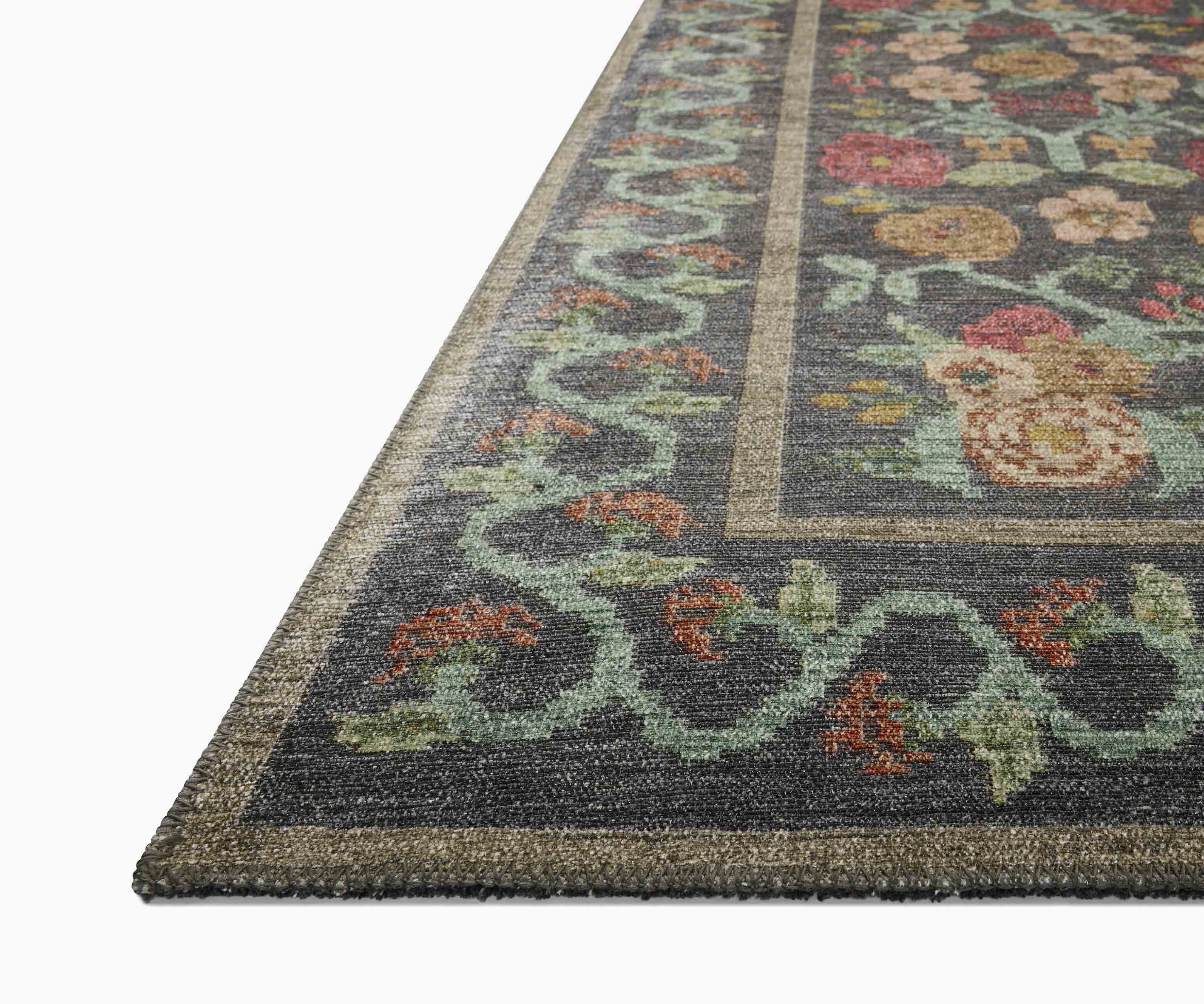 Rosa Power Loomed Rug - Black