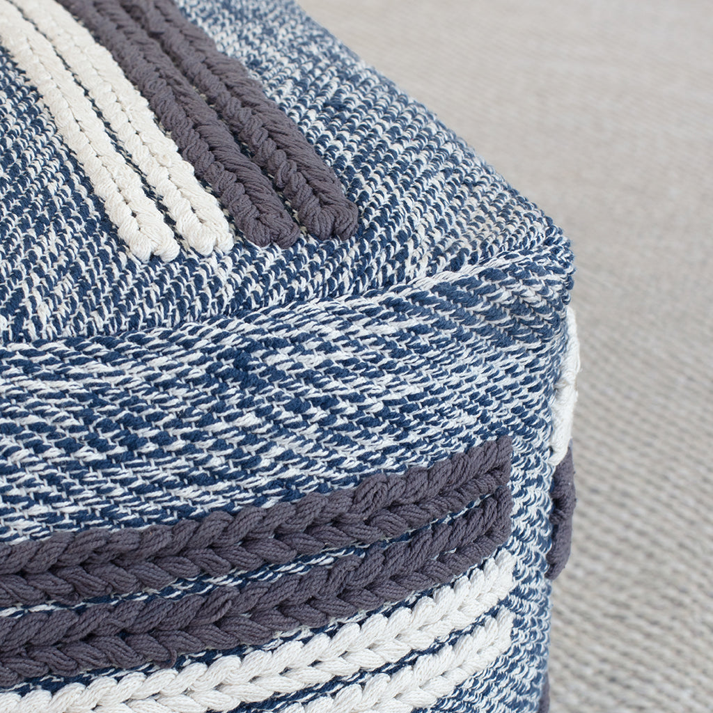 The Knitted Braided Lines Pouf