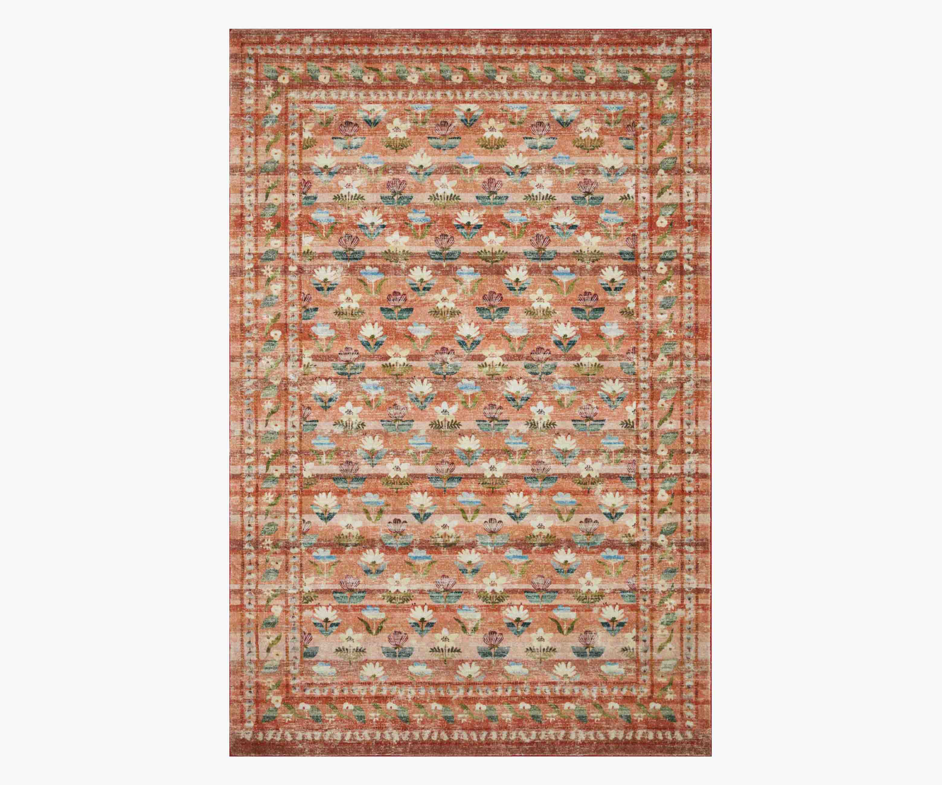 Courtyard Hadley Printed Rug - Terracotta